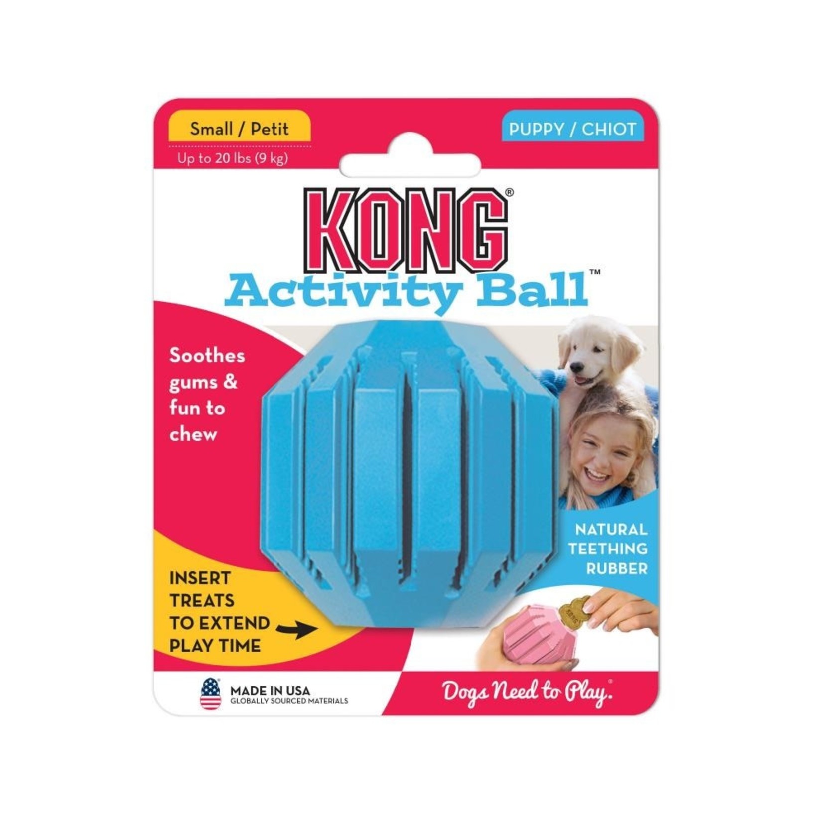 KONG Puppy Activity Rubber Ball Chew Toy