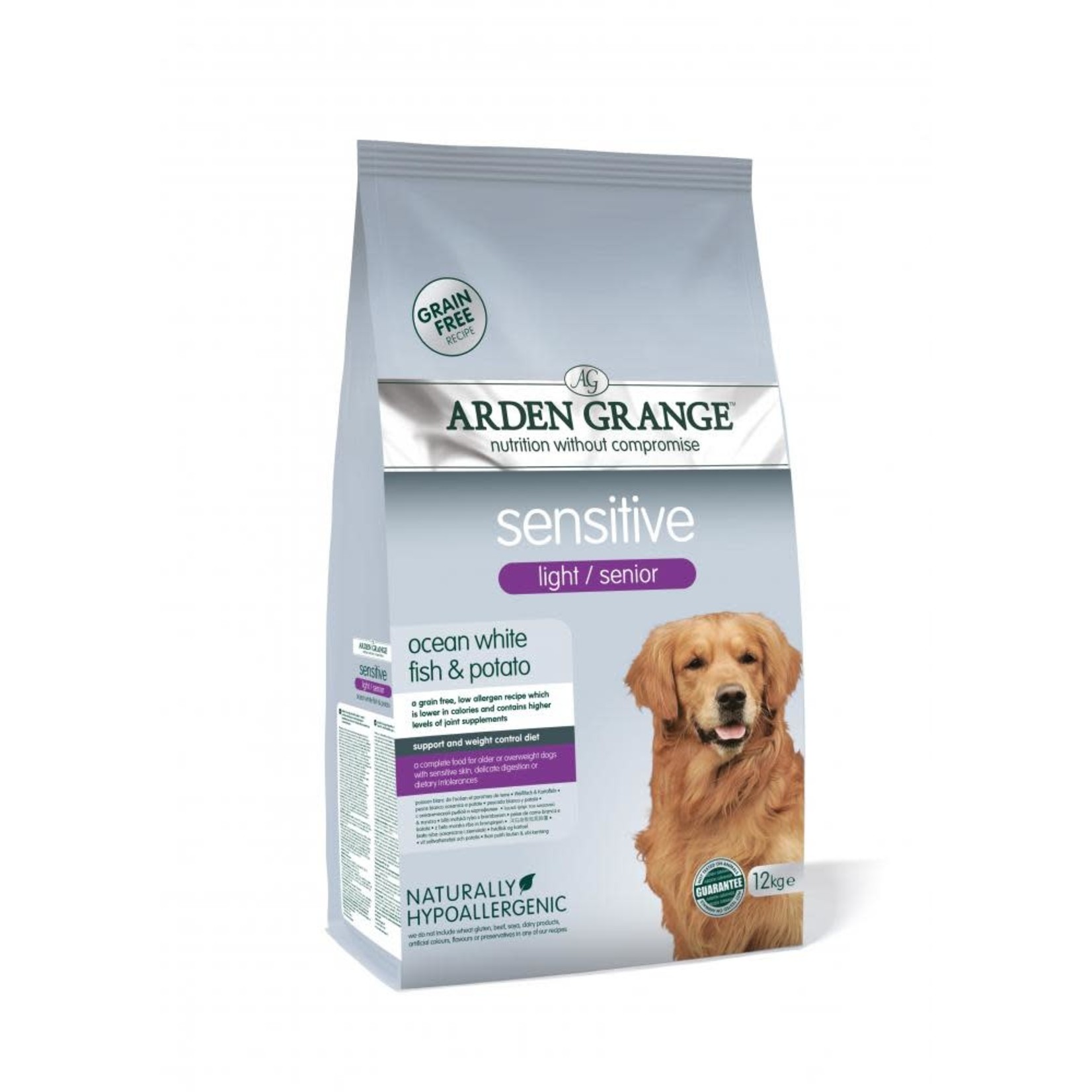 Arden Grange Sensitive Light & Senior Dog Dry Food, Ocean White Fish & Potato