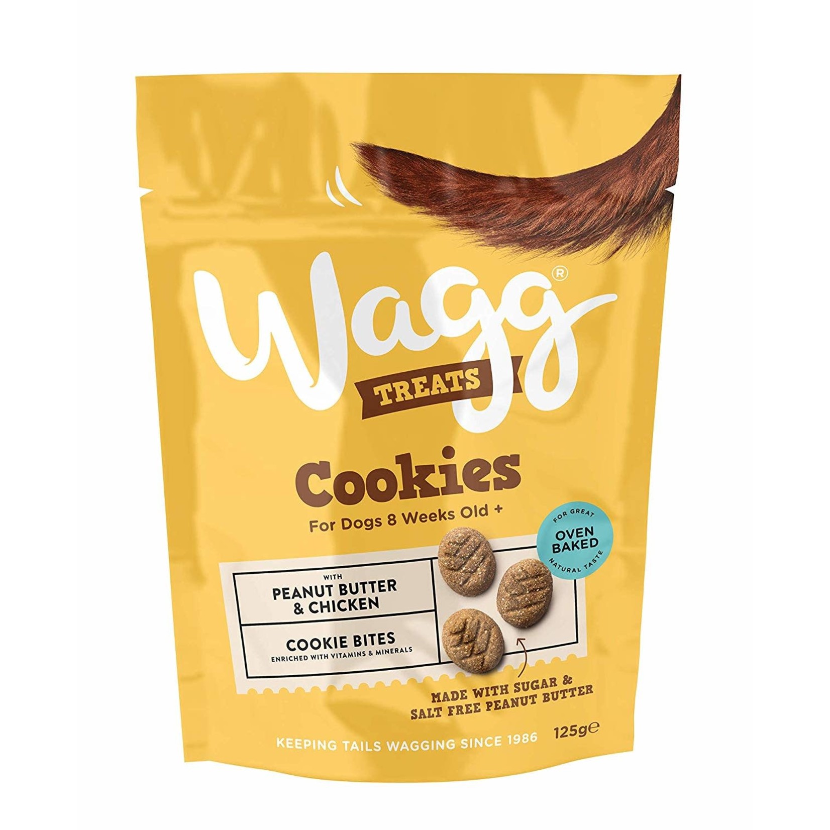 Wagg Cookies Peanut Butter & Banana Cookie Bites Dog Treats, 125g