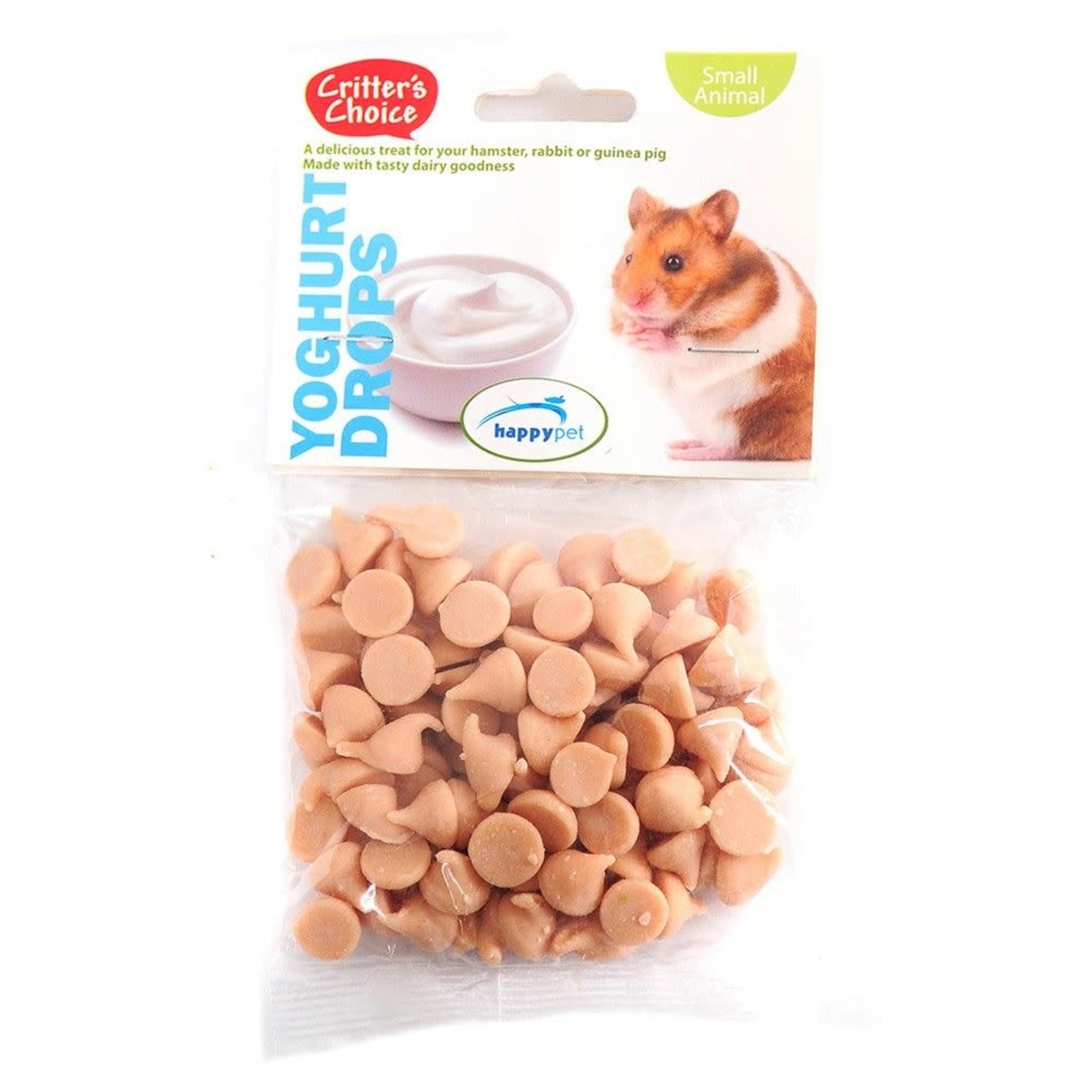 Happy Pet Critter's Choice Small Animal Yoghurt Drops Treats, 75g