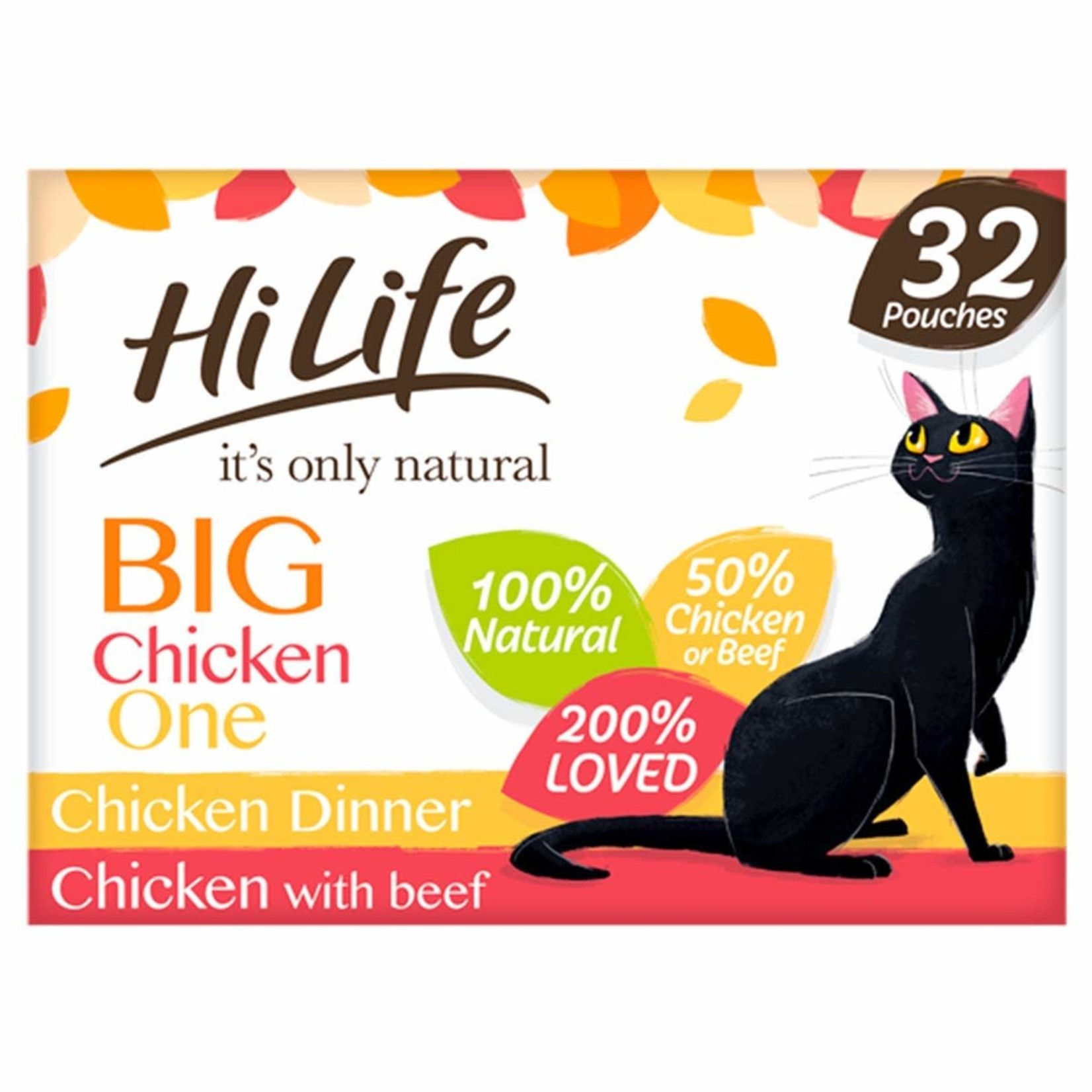 HiLife It's Only Natural Big Chicken One in Jelly Wet Cat Food Pouch, 32 x 70g