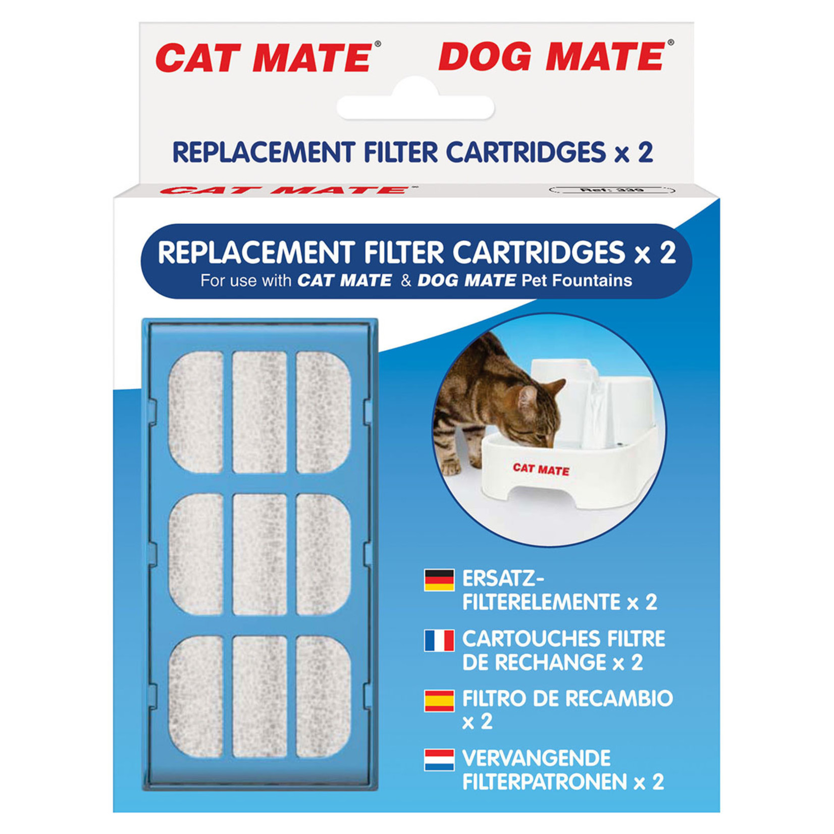 Pet Mate Replacement Filter Cartridges for Cat Mate & Dog Mate Water Fountain