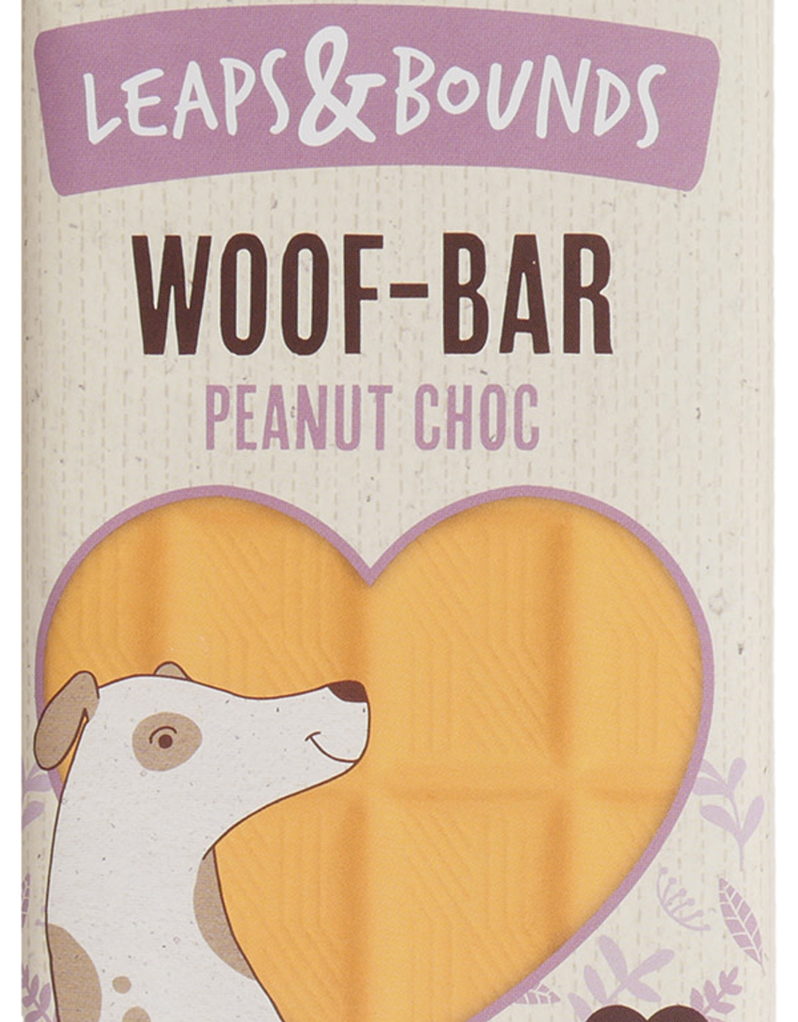 Leaps & Bounds Woof Peanut Chocolate Bar Dog Treat 100g Pet Care By Post