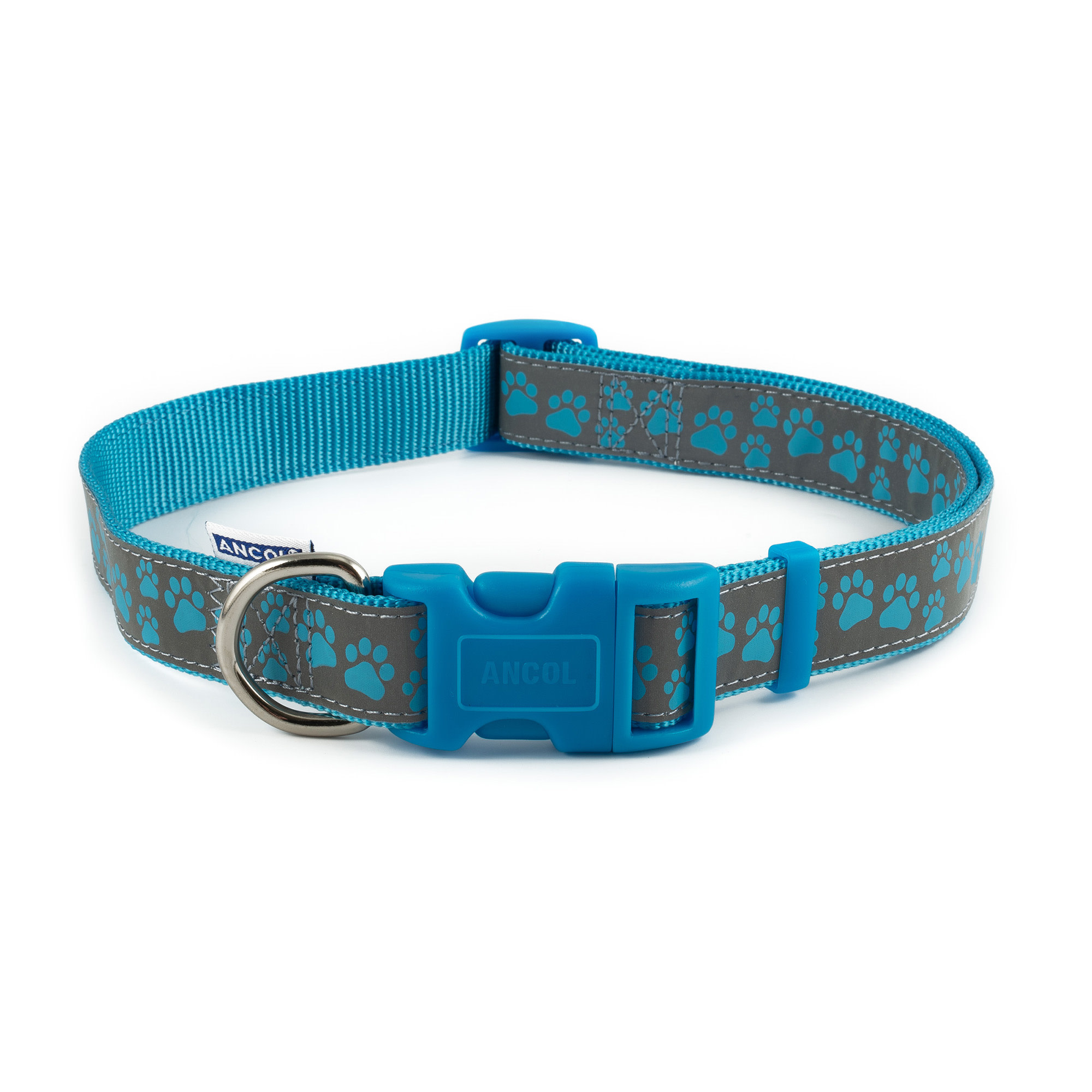 Adjustable Nylon Blue Paw Dog Collar Pet Care By Post
