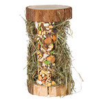 Trixie Wooden Tower with Mountain Meadow Hay Small Animal Treat, 17cm, 110g