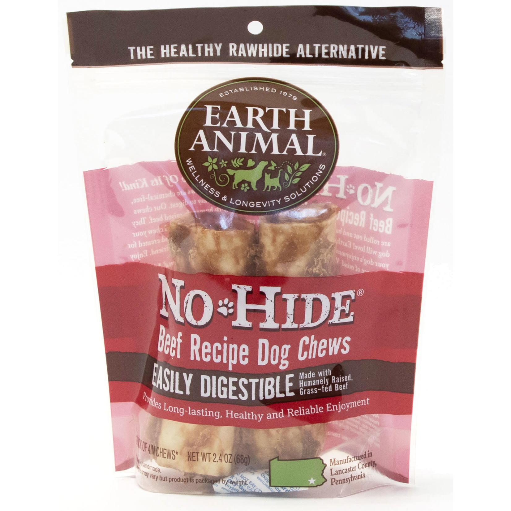 Earth Animal No Hide Beef Recipe Dog Chews, 2 pack