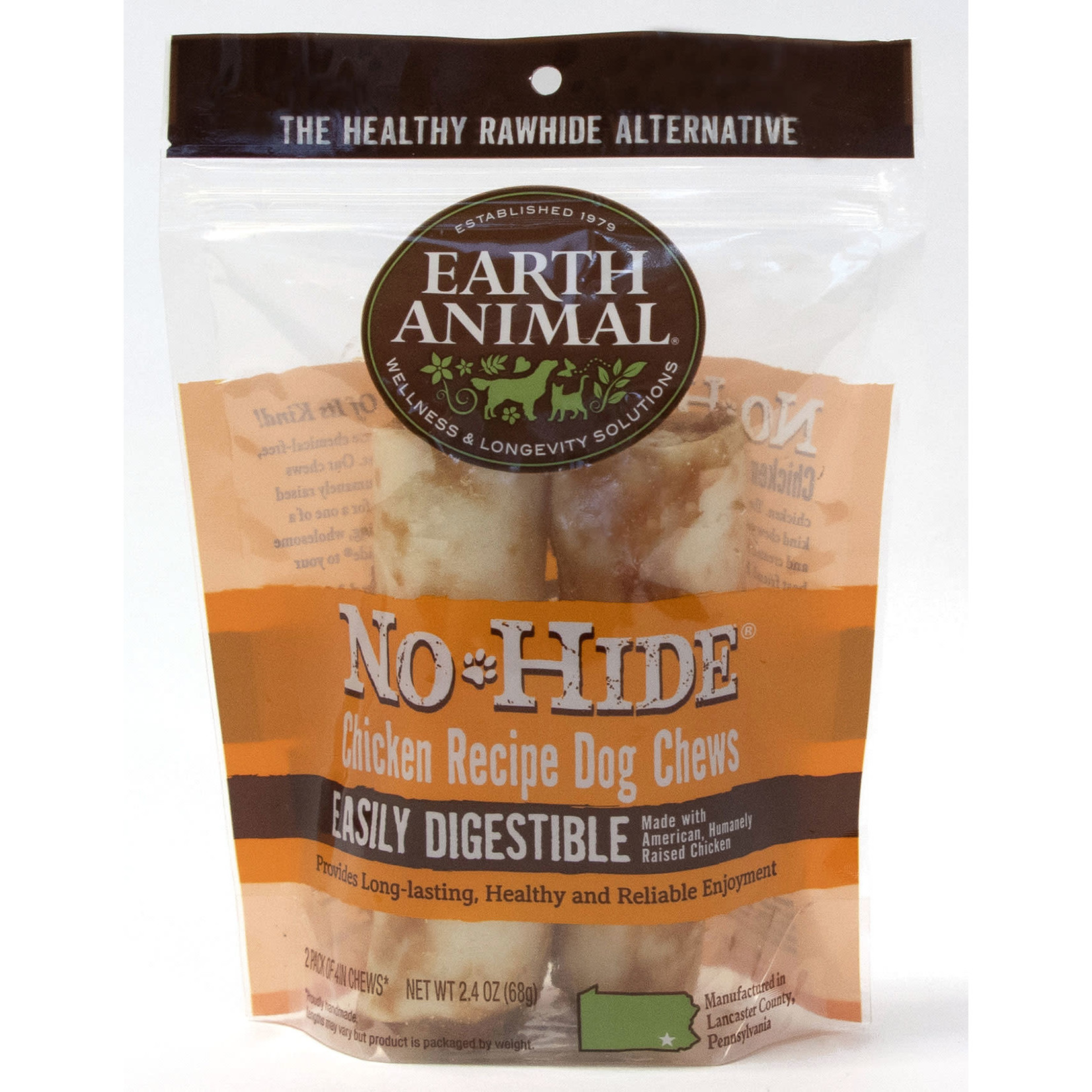 Earth Animal No Hide Chicken Recipe Dog Chews, 2 pack