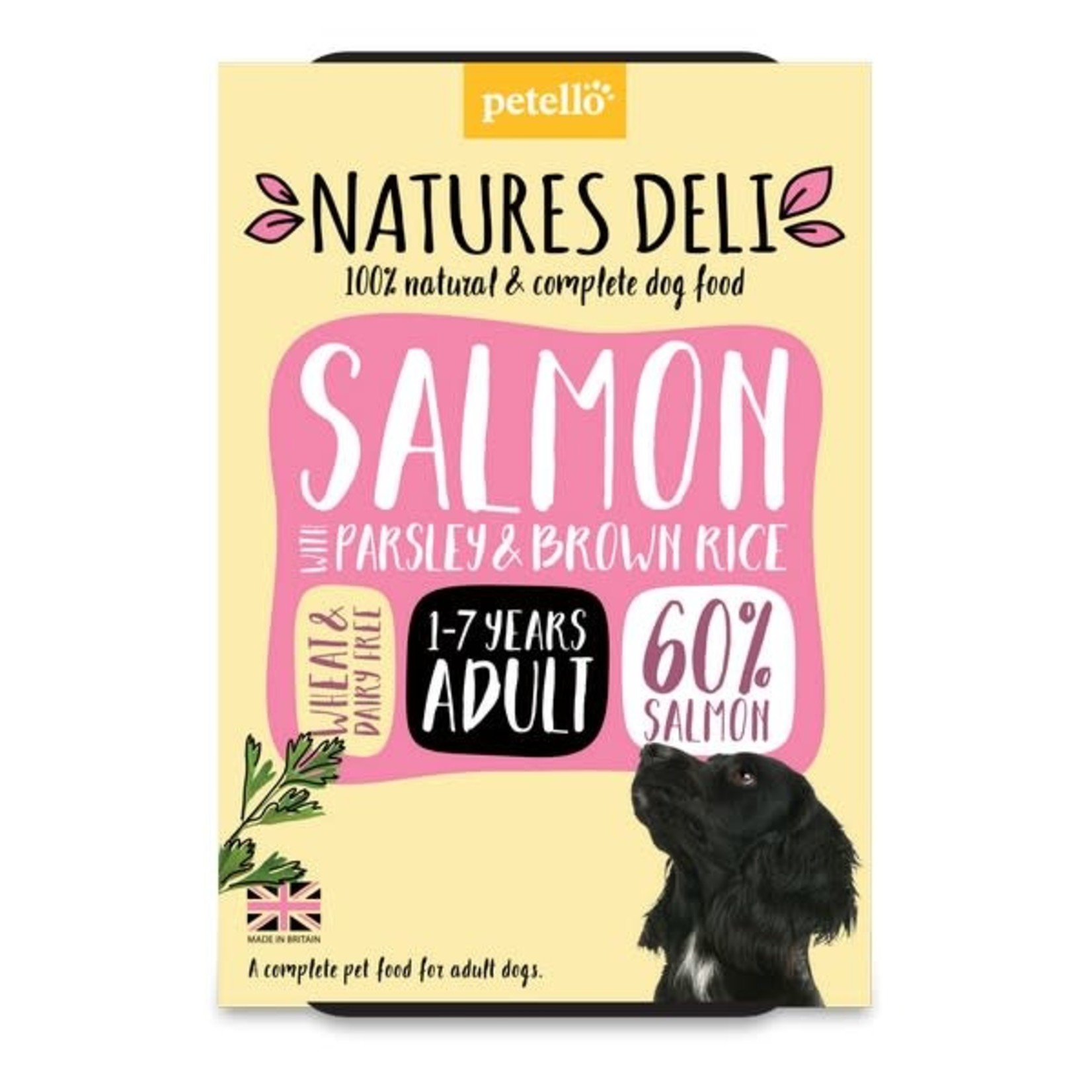 petello Natures Deli Salmon with Parsley & Brown Rice Adult Dog Wet Food, 400g