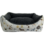 Snug & Cosy Dog Print Dog Bed