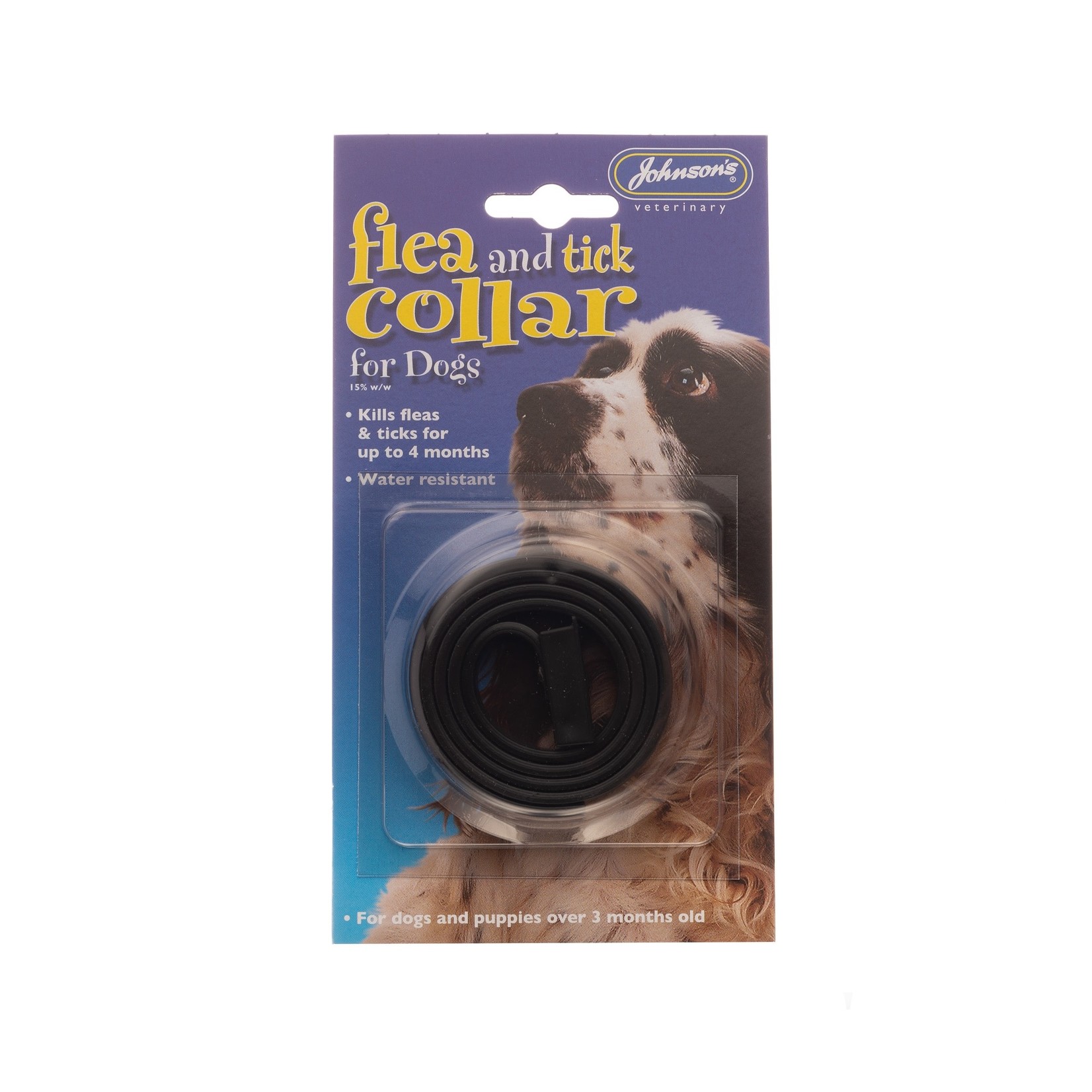 Johnson's Veterinary Dog Flea & Tick Collar,  One Size Fits All 65cm, Brown