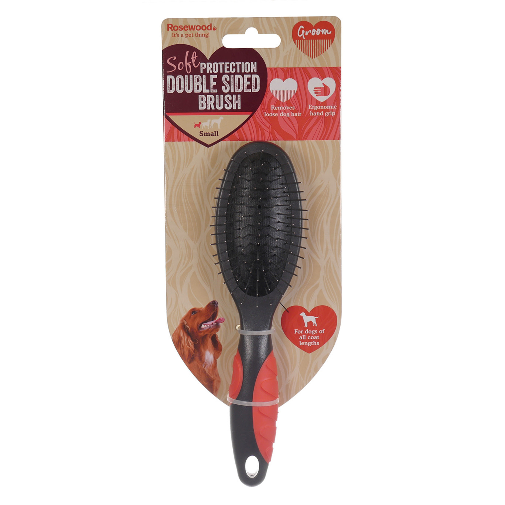 Rosewood Double Sided Dog Brush, Small