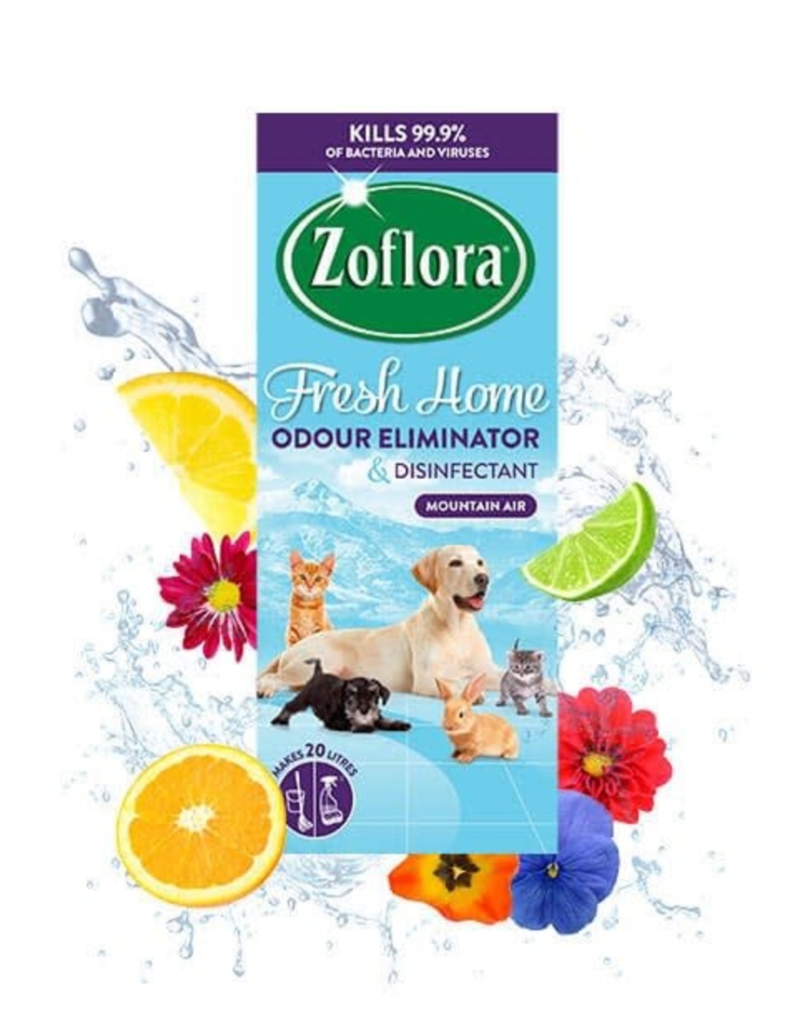 Zoflora Odour Remover & Disinfectant Mountain Air Fragrance 500ml Pet