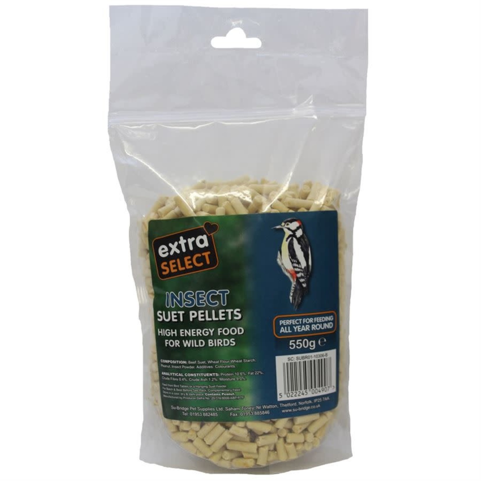 Extra Select High Energy Wild Bird Suet Pellets with Insect 550g