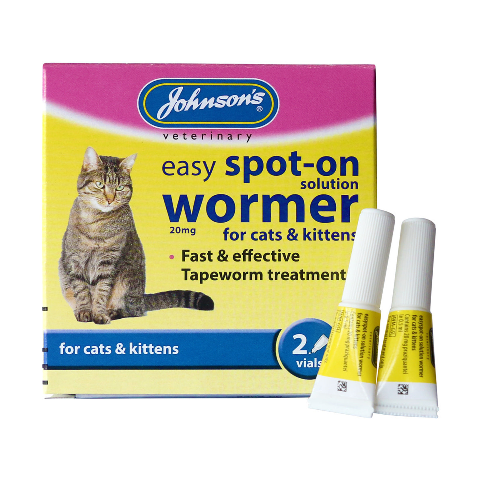 Johnson's Veterinary Easy Spot-On Wormer For Cats & Kittens, 2 vials