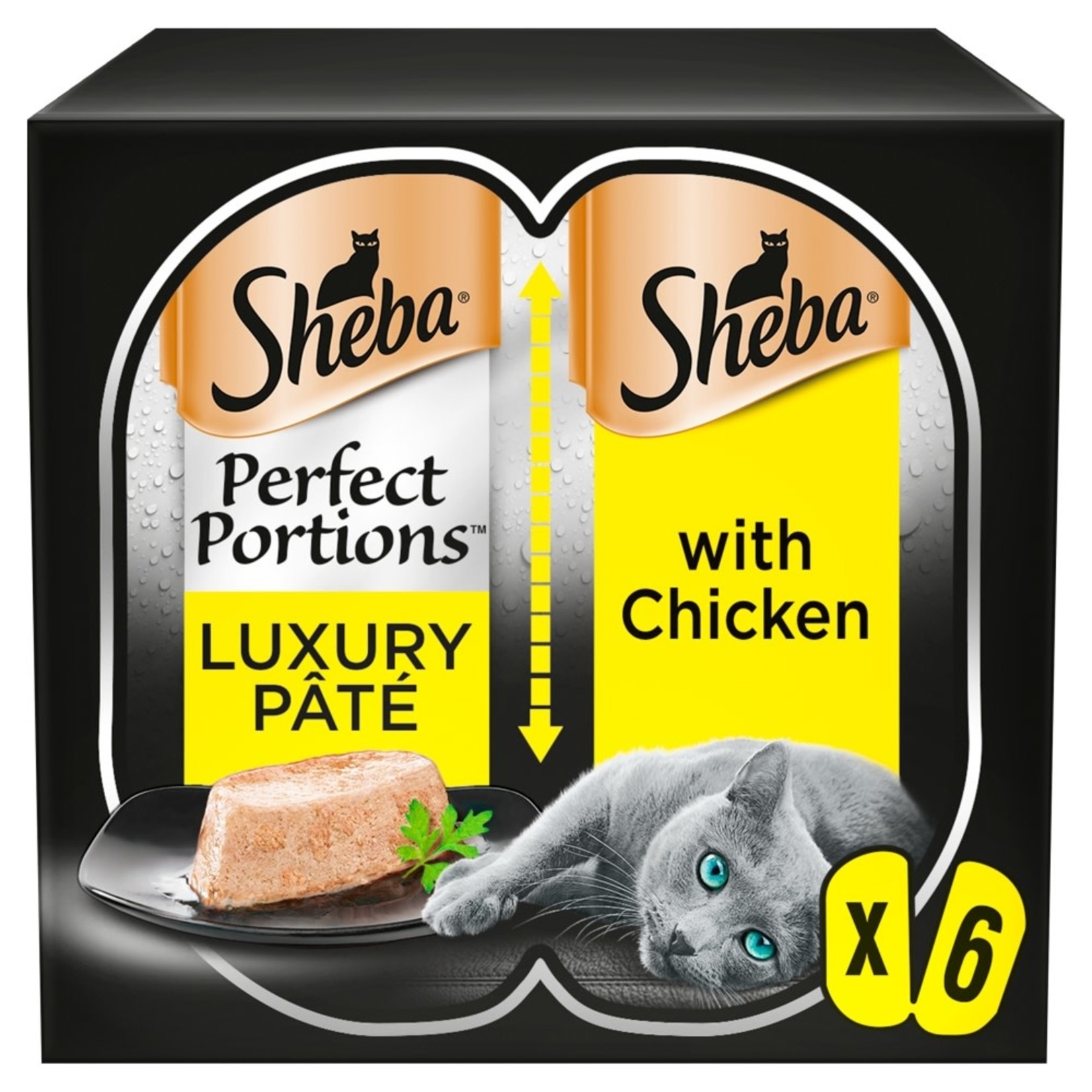 Sheba Perfect Portions Luxury Pate Adult Cat Wet Food with Chicken, 6 x 37.5g