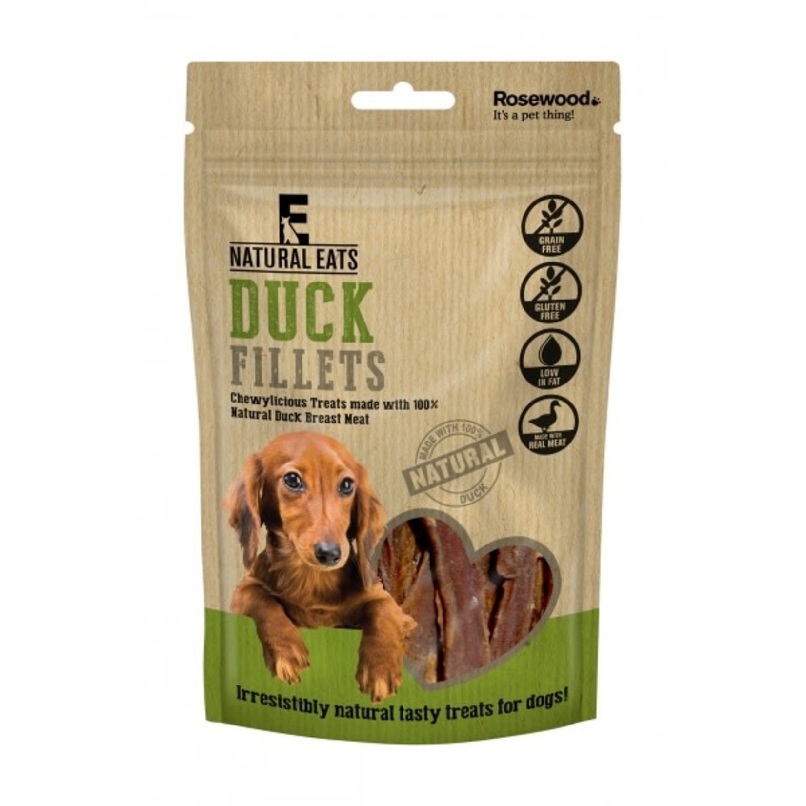 Rosewood Natural Eats Duck Fillets Dog Treats, 80g