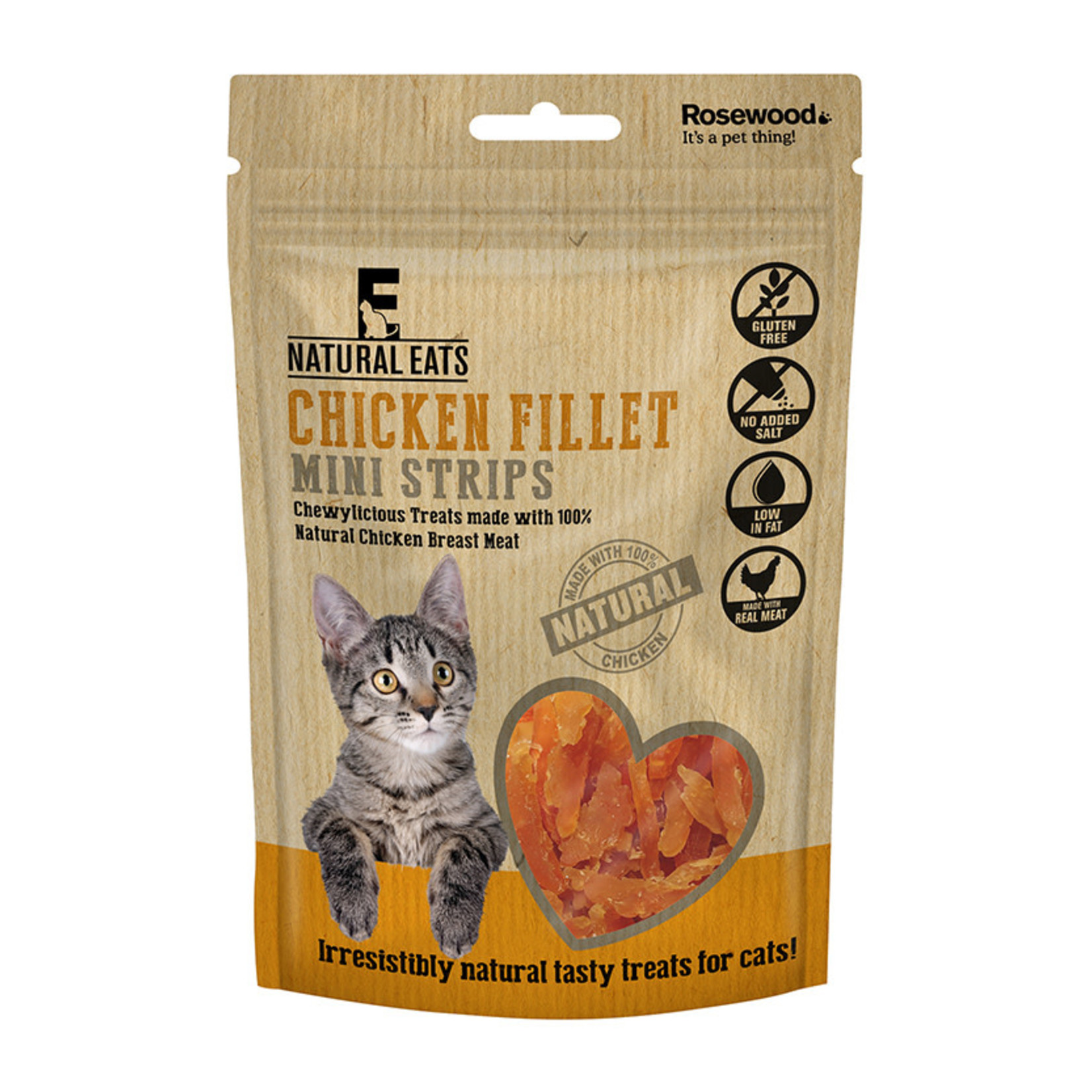 Rosewood Natural Eats Chicken Fillet Mini Strips Cat Treats, 50g