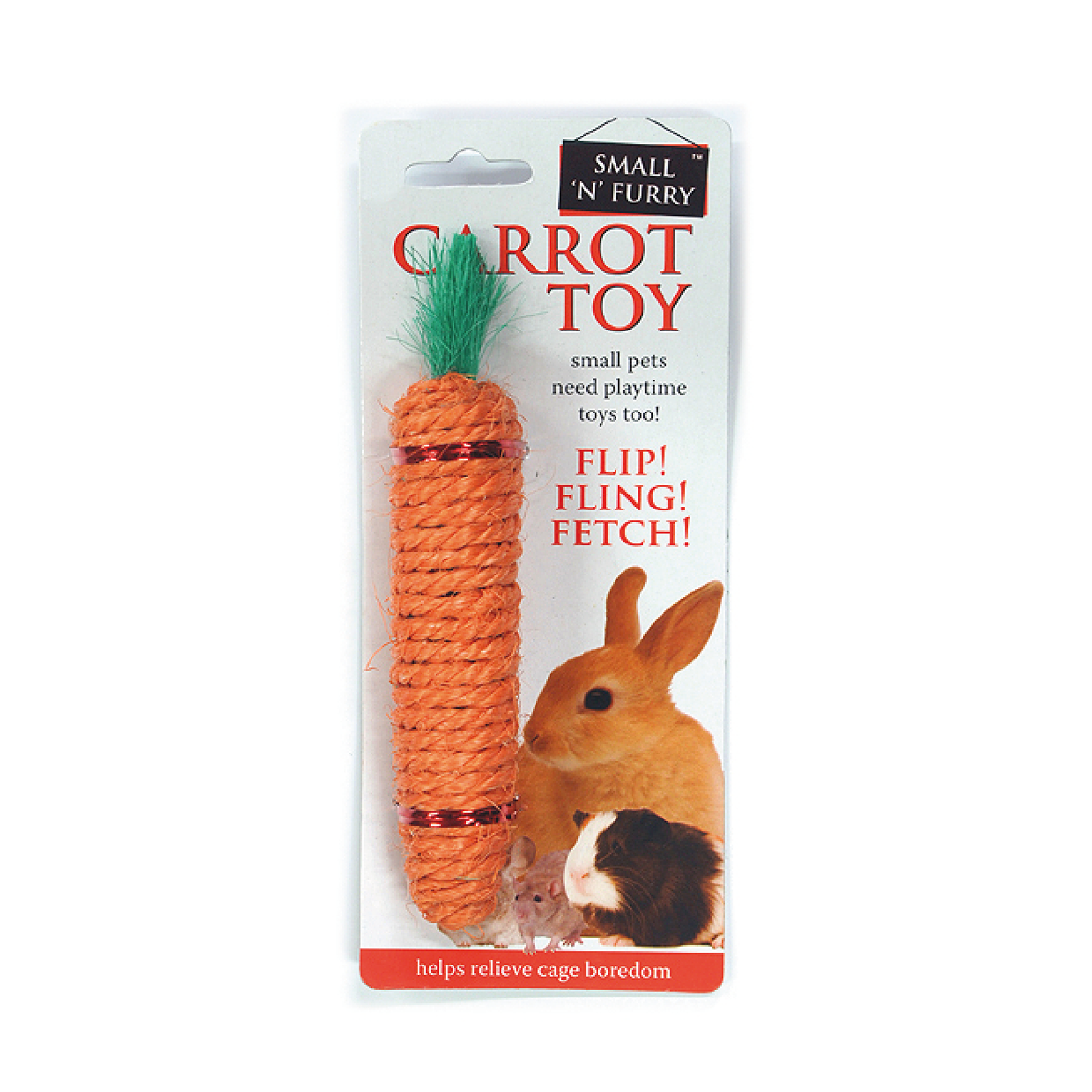 sharples Small N Furry Small Animal Sisal Carrot Rabbit Toy