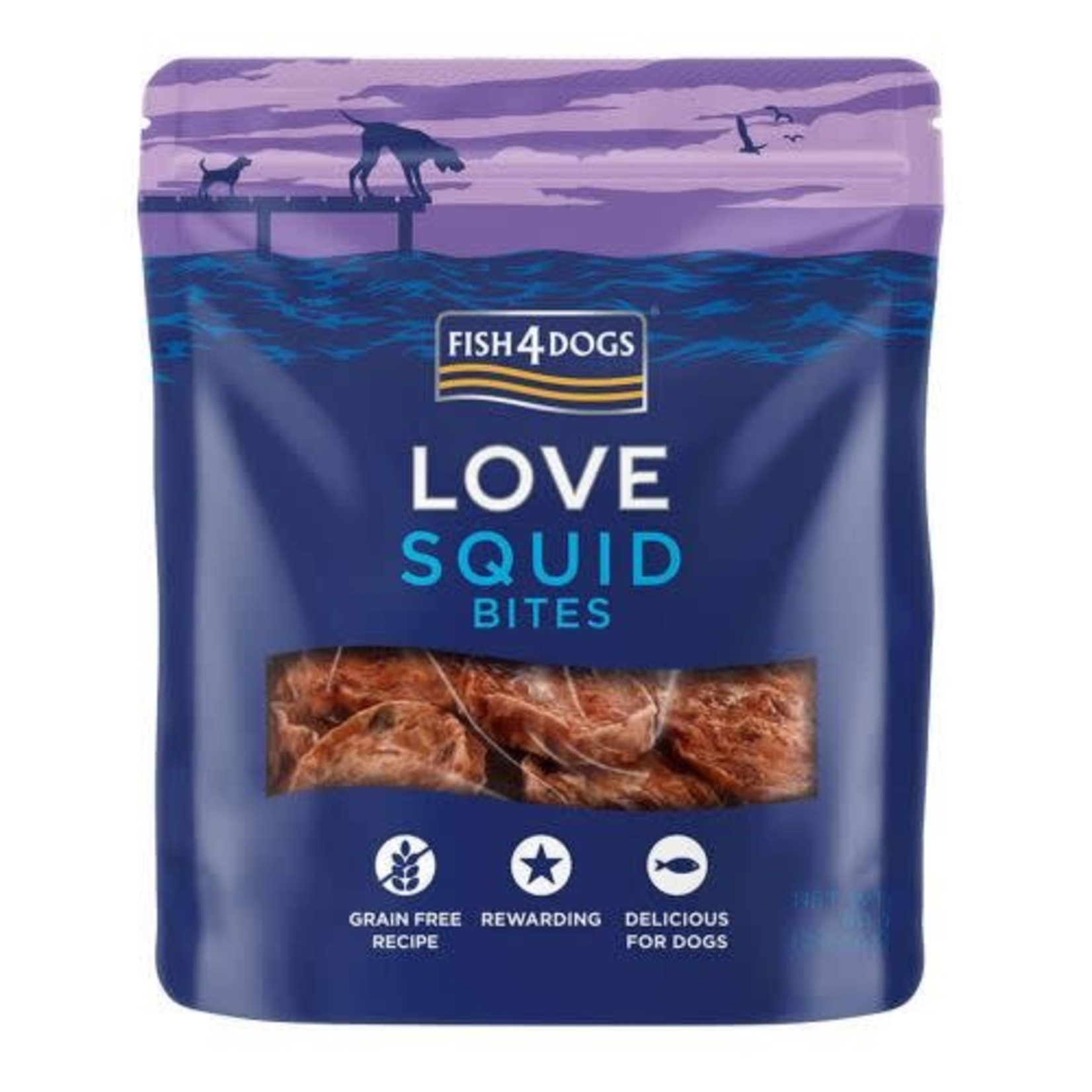 Fish4Dogs Love Squid Bites Dog Treats, 80g