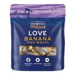 Fish4Dogs Love Banana Fish Wraps Dog Treats, 100g