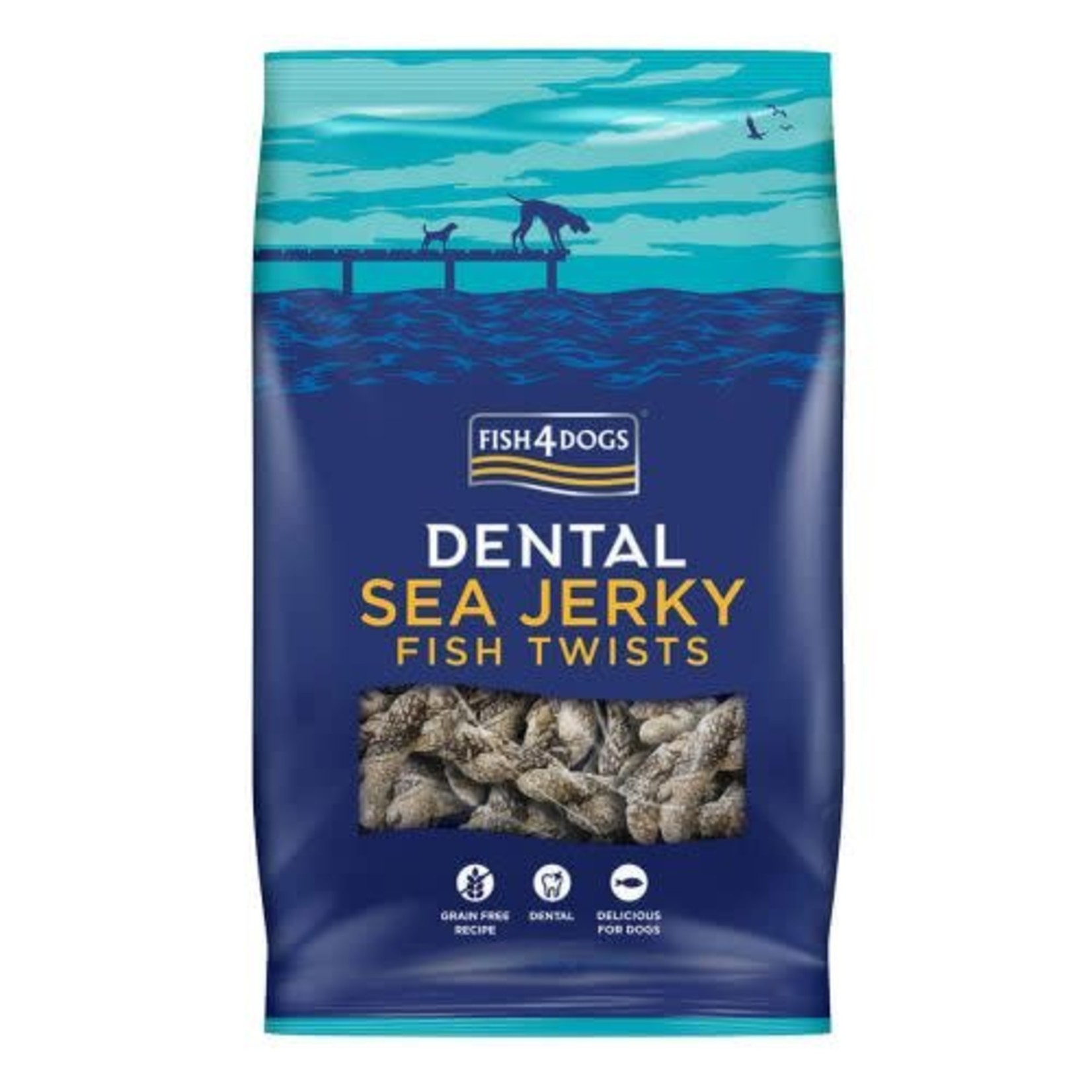 Fish4Dogs Dental Sea Jerky Fish Twists Dog Chews, 500g