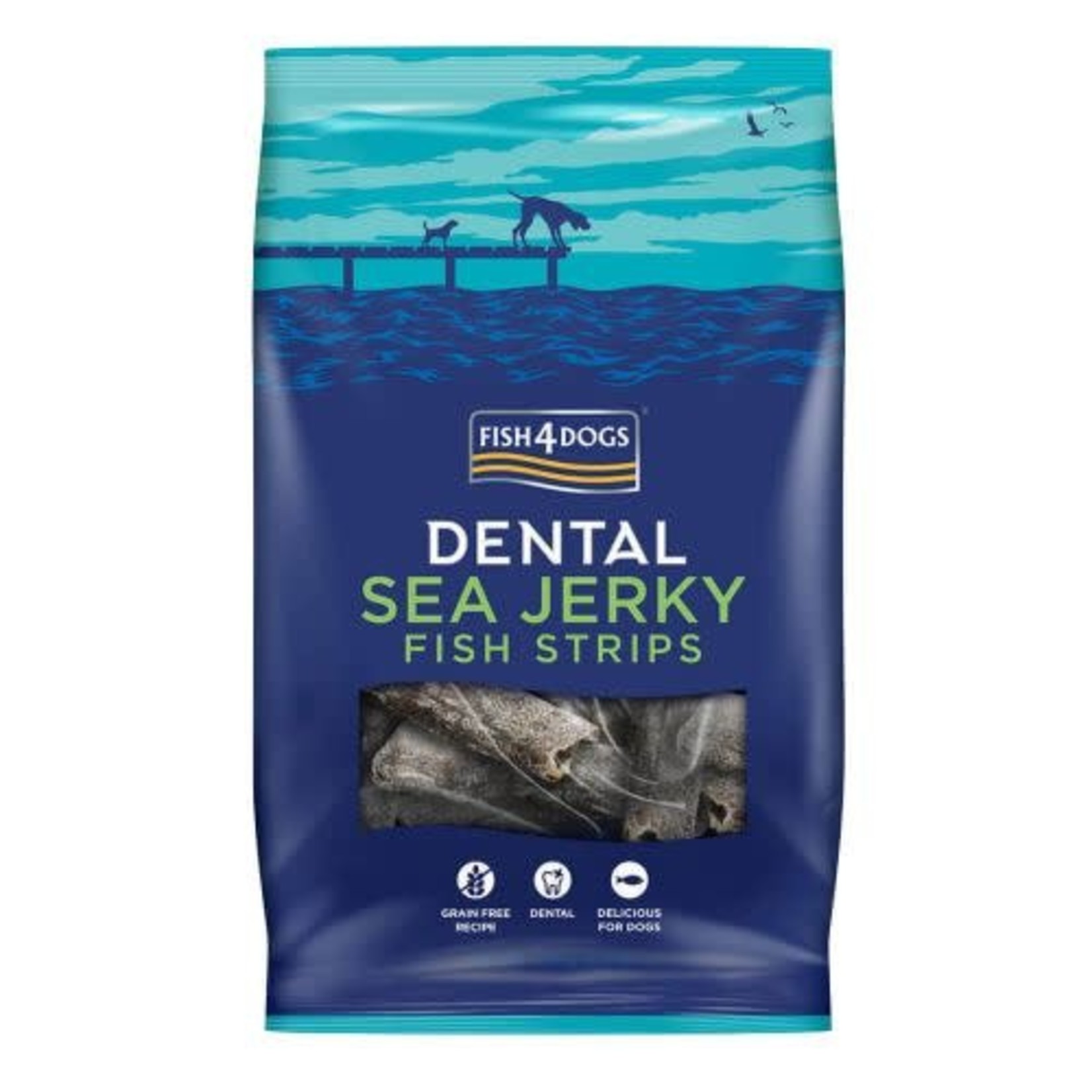 Fish4Dogs Dental Sea Jerky Fish Strips Dog Chews, 100g