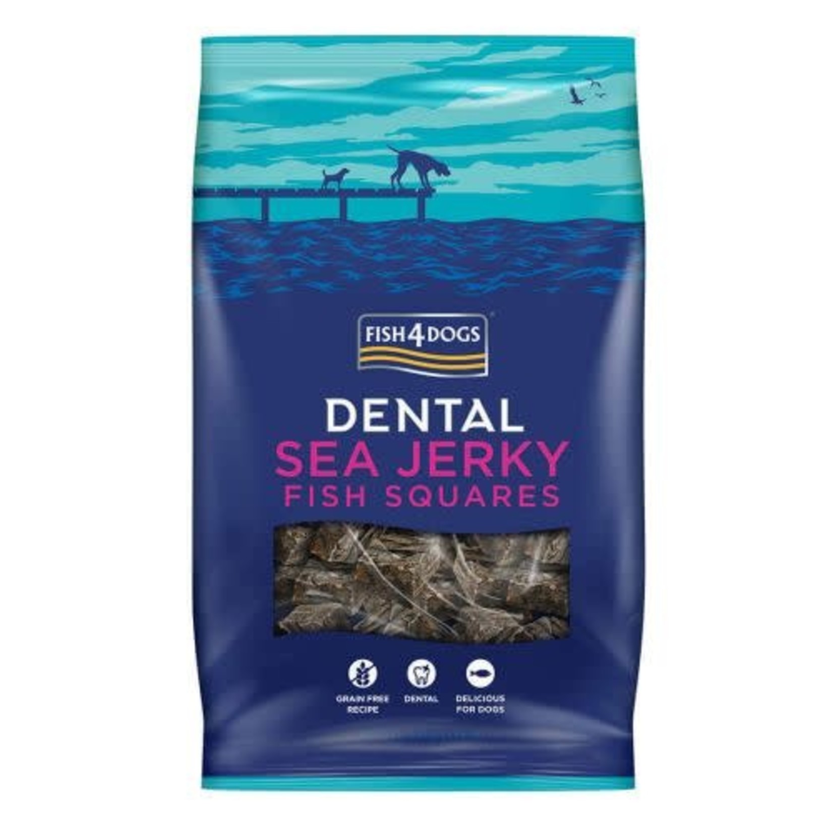 Fish4Dogs Dental Sea Jerky Fish Squares Dog Treats, 575g