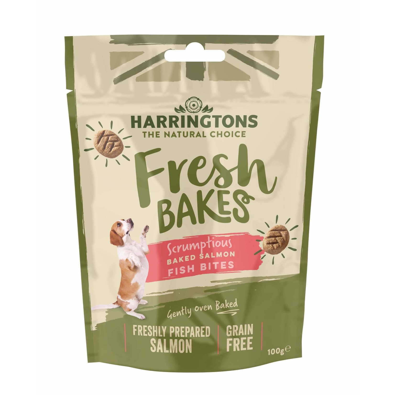 Harringtons Fresh Bakes Baked Salmon Fish Bites Dog Treats, 100g