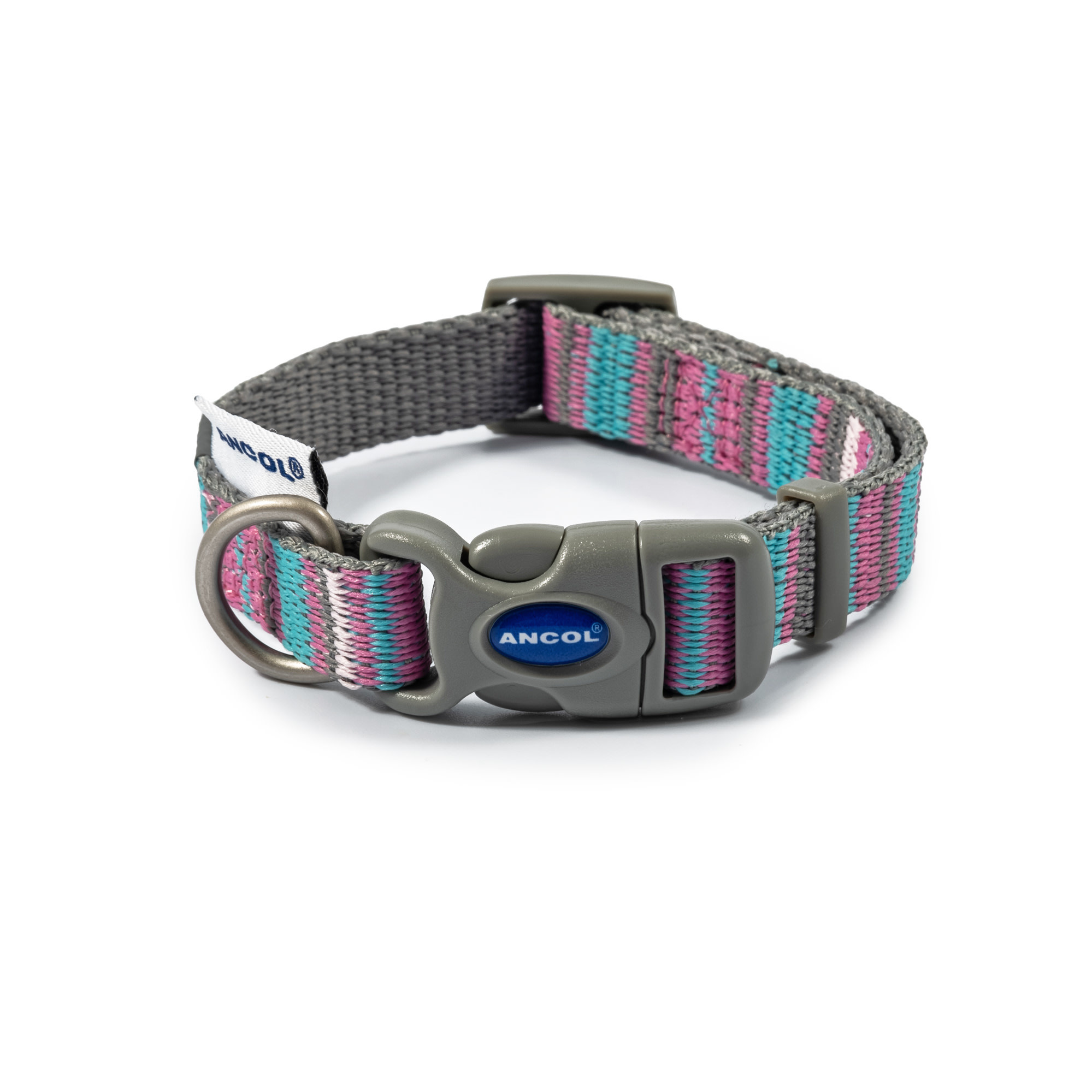 Adjustable Dog Collar Made From Recycled Materials, Pink Candy Stripe Pet Care By Post