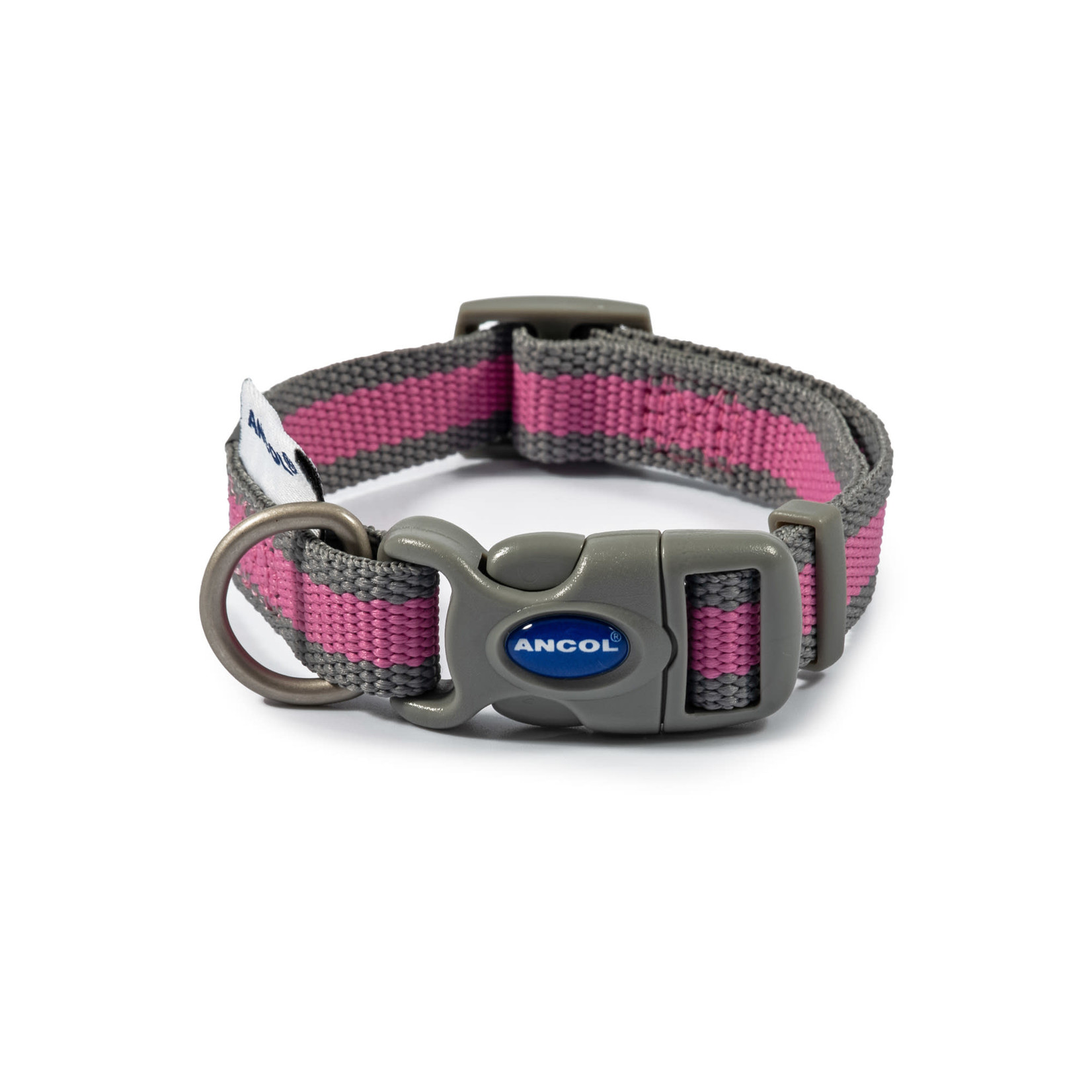 Ancol Adjustable Dog Collar Made From Recycled Materials, Pink & Grey