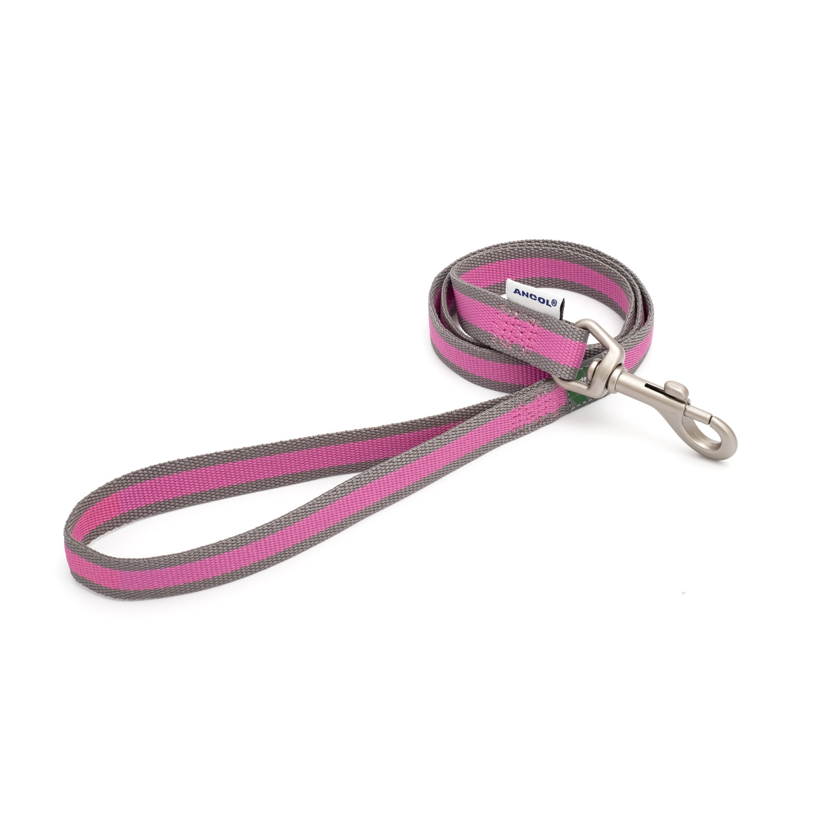 Ancol Dog Lead Made From Recycled Materials, Pink & Grey, 100 x 1.9cm