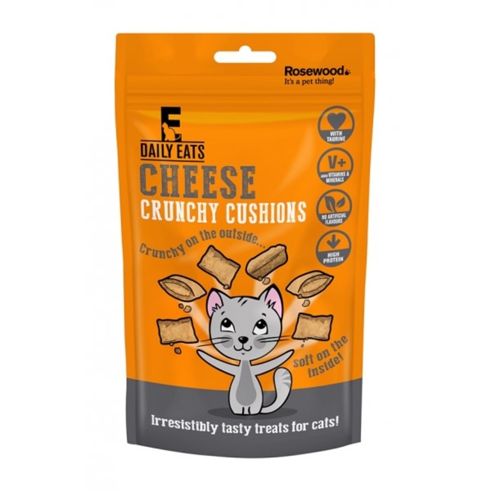 Rosewood Daily Eats Crunchy Cushions Cheese Cat Treats, 60g