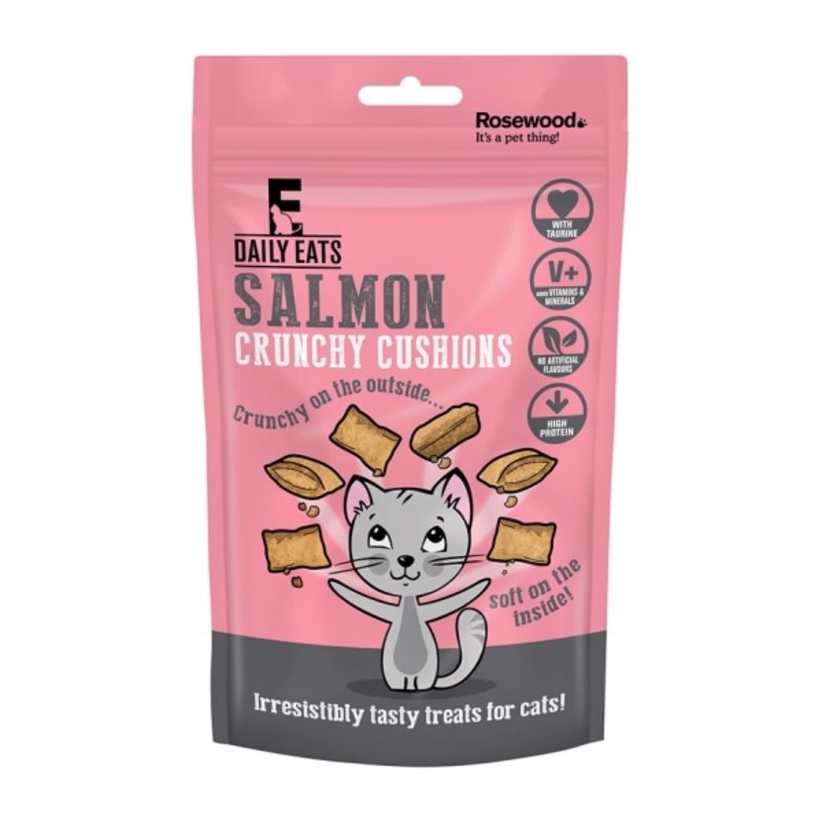 Rosewood Daily Eats Crunchy Cushions Salmon Cat Treats, 60g