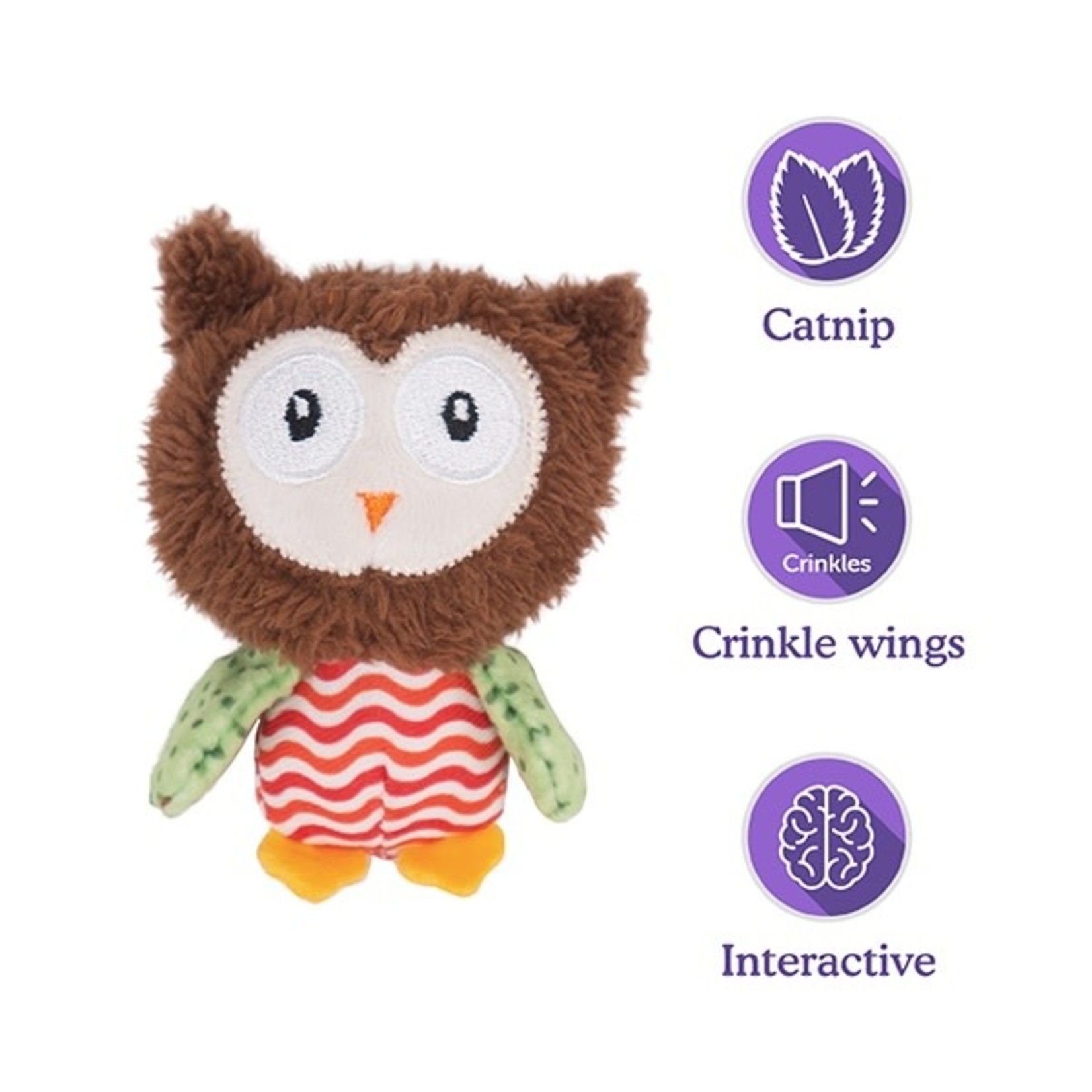 Rosewood Little Nippers Boggle Owl Toy for Cats & Kittens