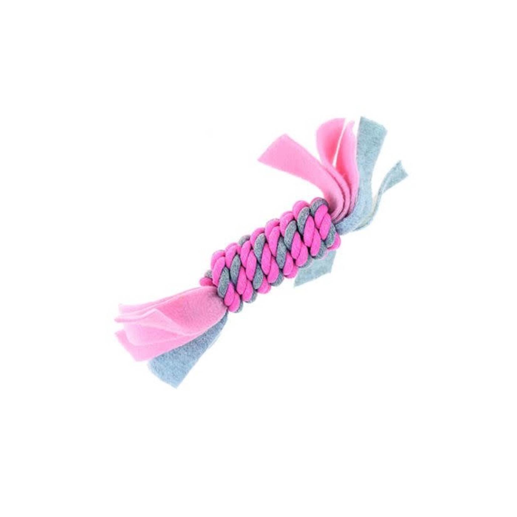 Happy Pet Little Rascals Fleecy Coil Rope Dog Toy, Pink