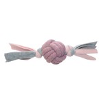 Happy Pet Little Rascals Fleecy Rope Ball Tugger Dog Toy Pink