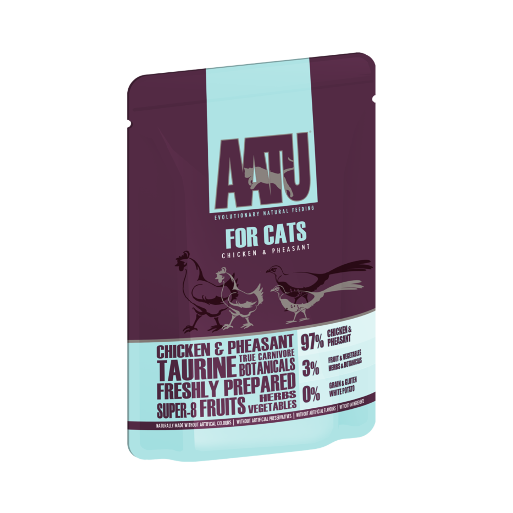 AATU Chicken & Pheasant Pouch Adult Cat Wet Food Pouch, 85g