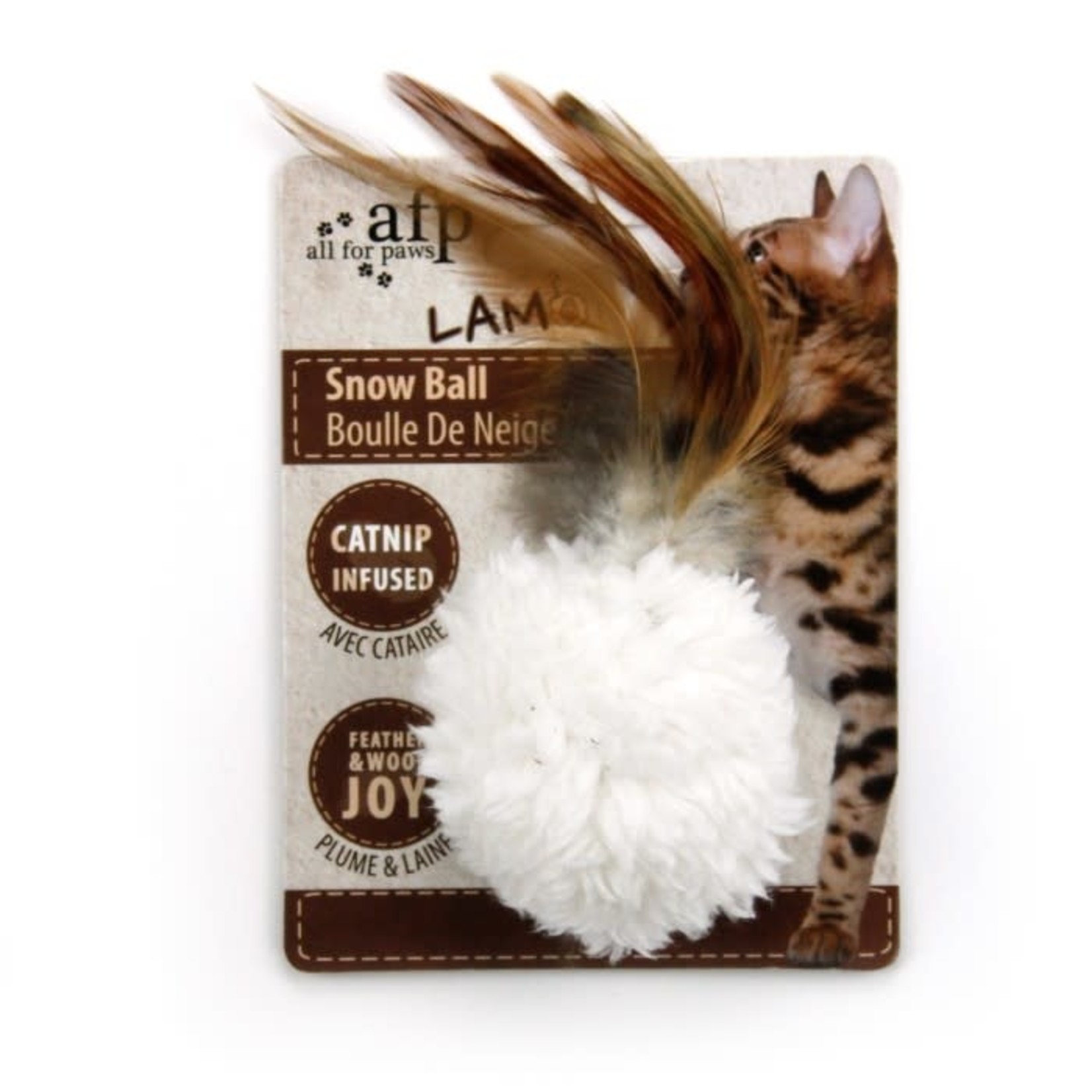 All For Paws Lamb Snow Ball Catnip Cat Toy, Mixed Colours