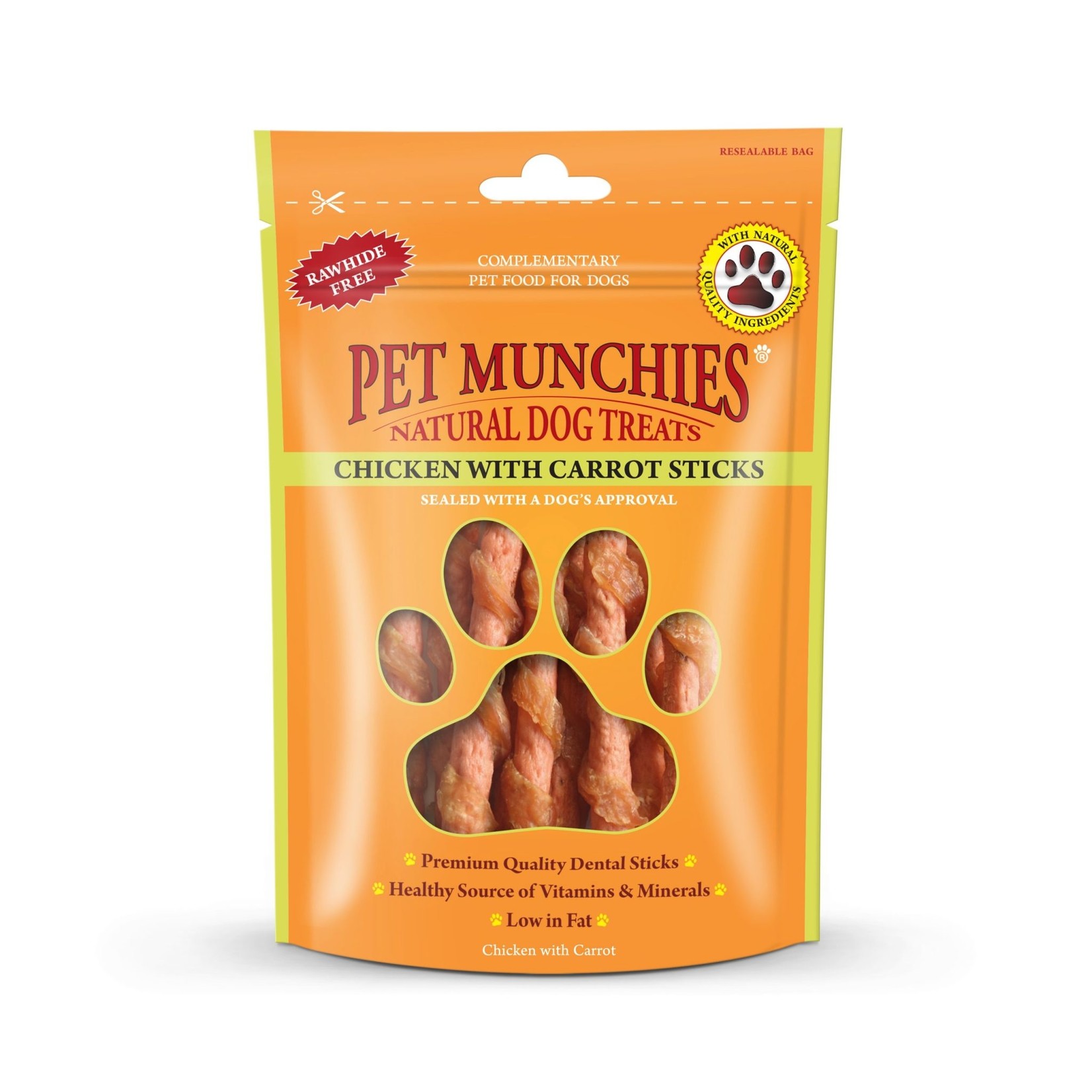 Pet Munchies Chicken Sticks with Carrot 100% Natural Dog Treats, 80g