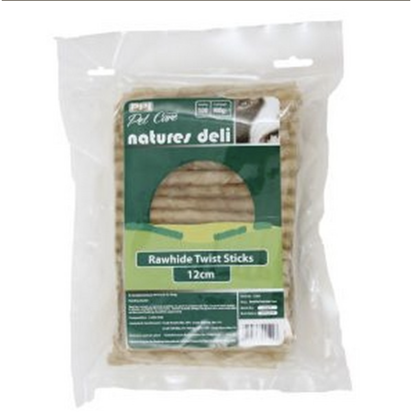 Rawhide Twist Dog Chews, 5 inch/12cm, 100 pack