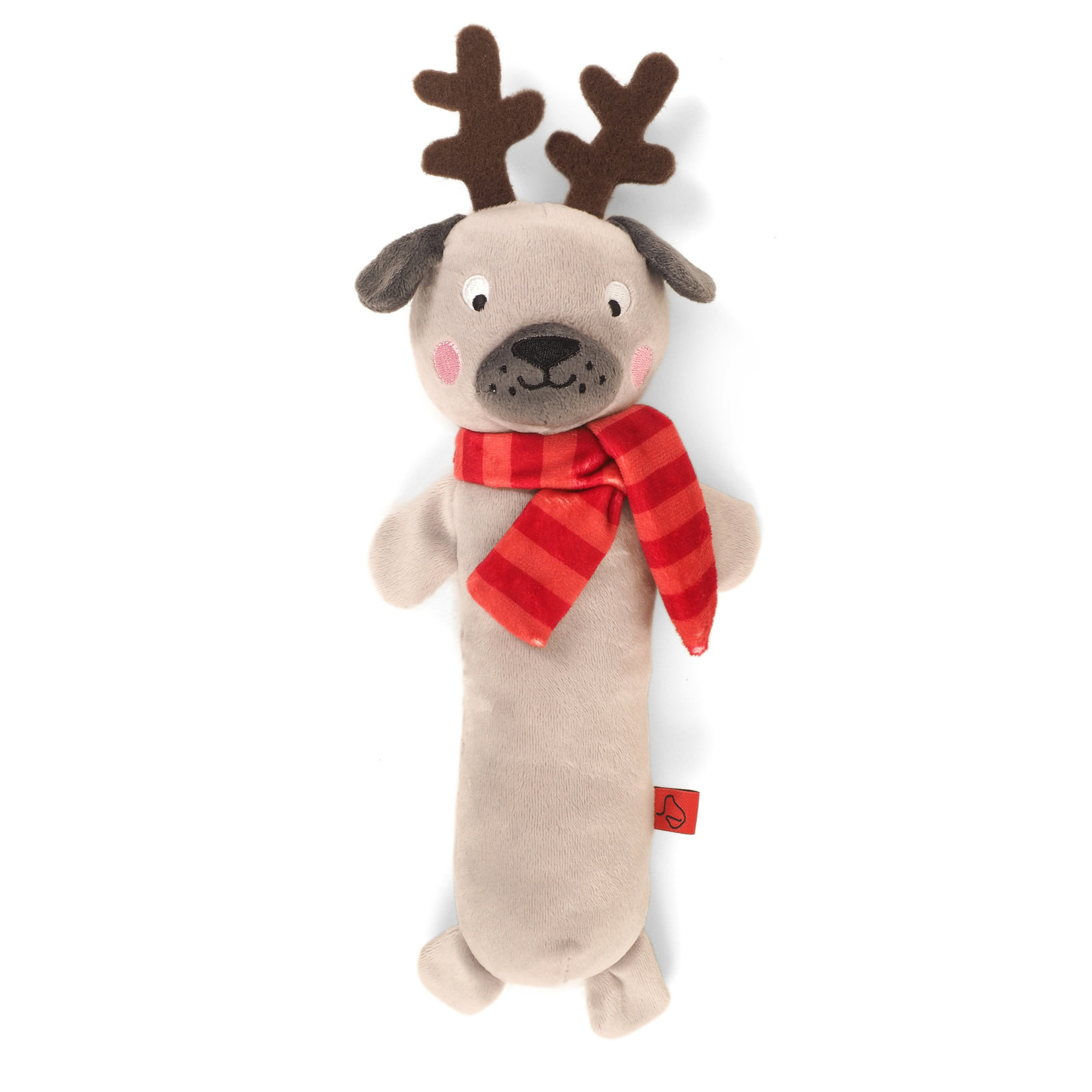 Zöon Christmas Plush Sausage Squeaker Dog Toy, Assorted