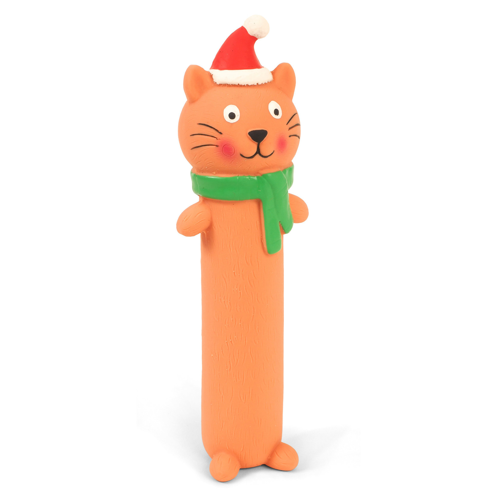 Zöon Christmas Latex Sausage Squeaker Dog Toy, Assorted