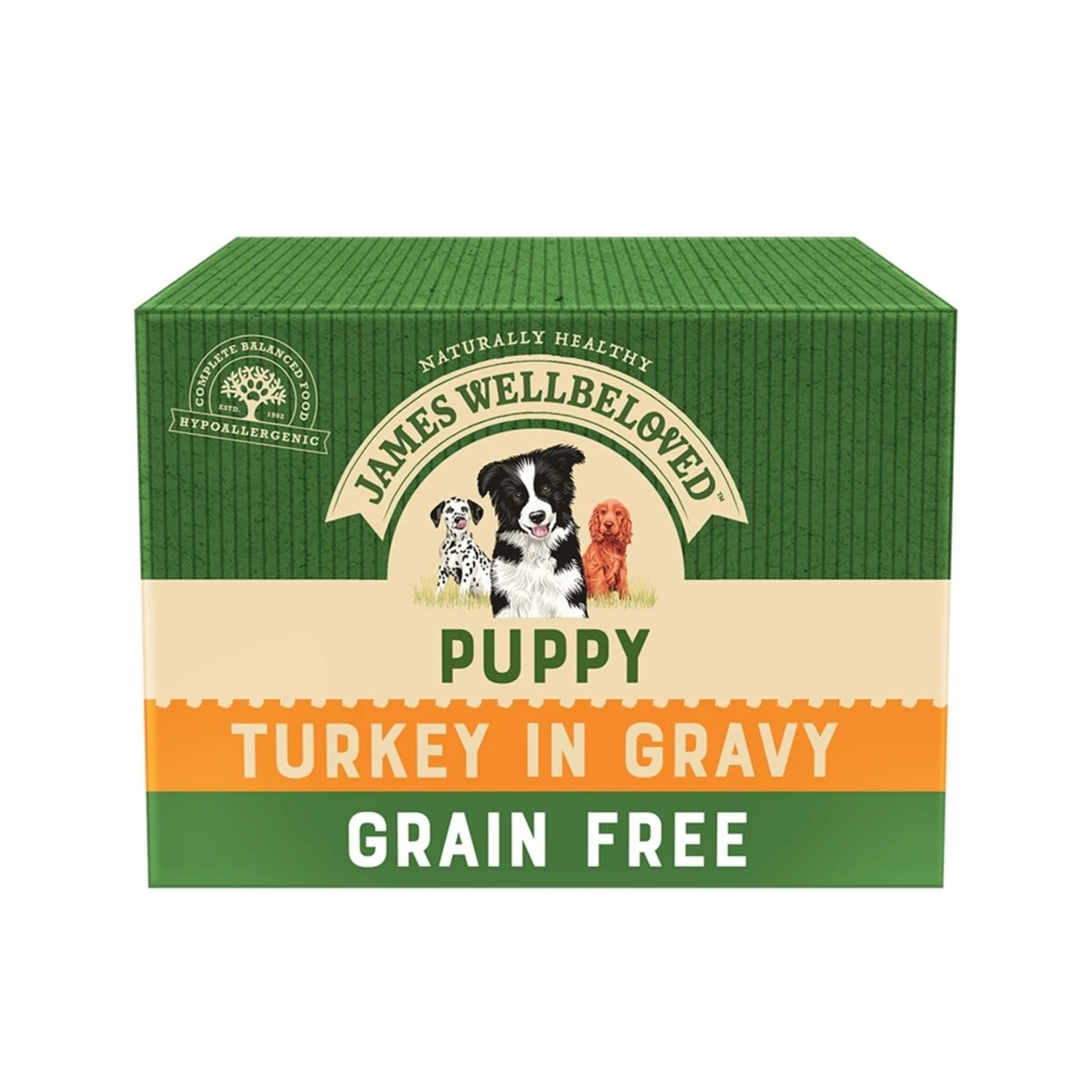 James Wellbeloved Grain Free Puppy Wet Food Pouch, Turkey, 100g, Box of 12