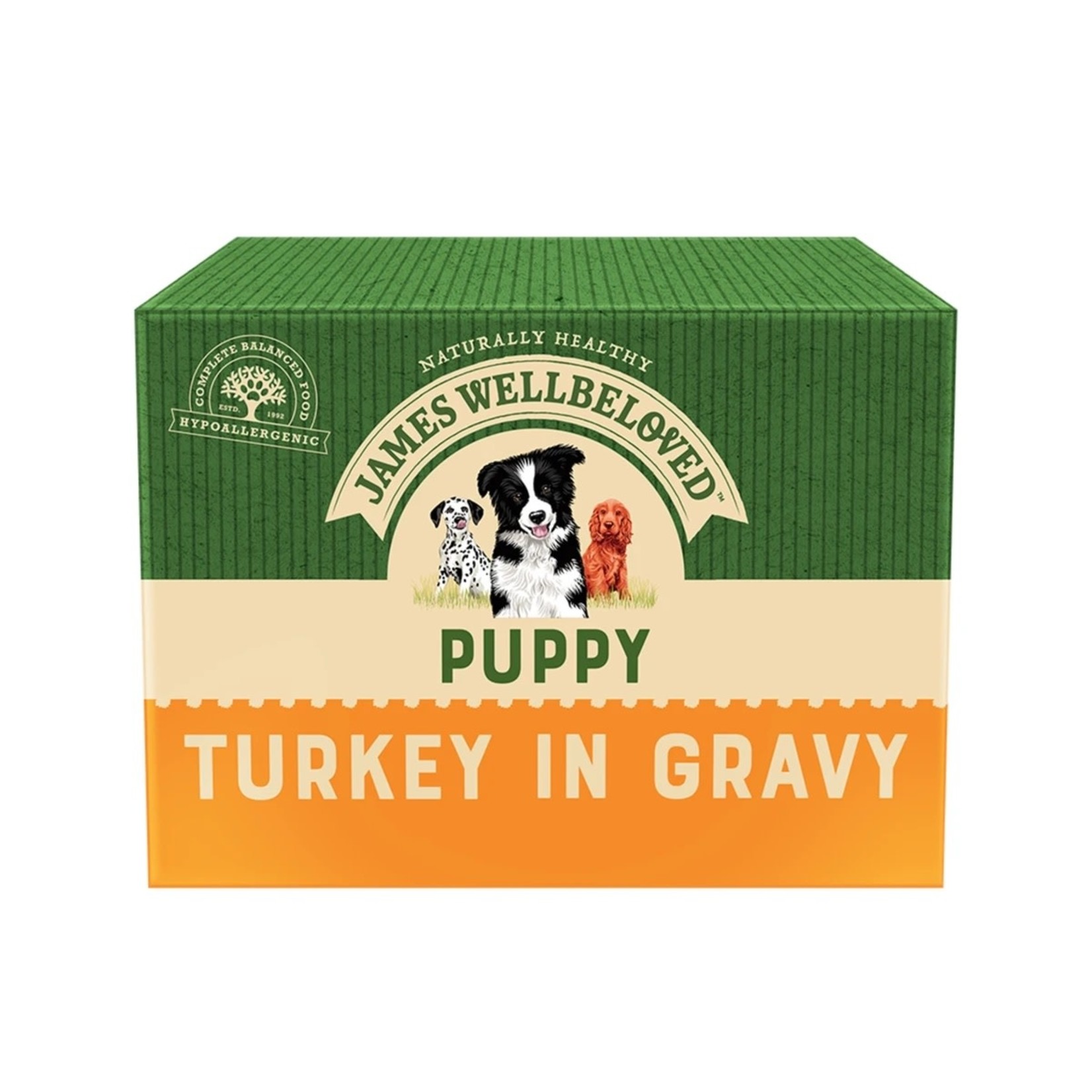 James Wellbeloved Puppy Junior Wet Food Pouch Turkey & Rice 150g, Box of 10