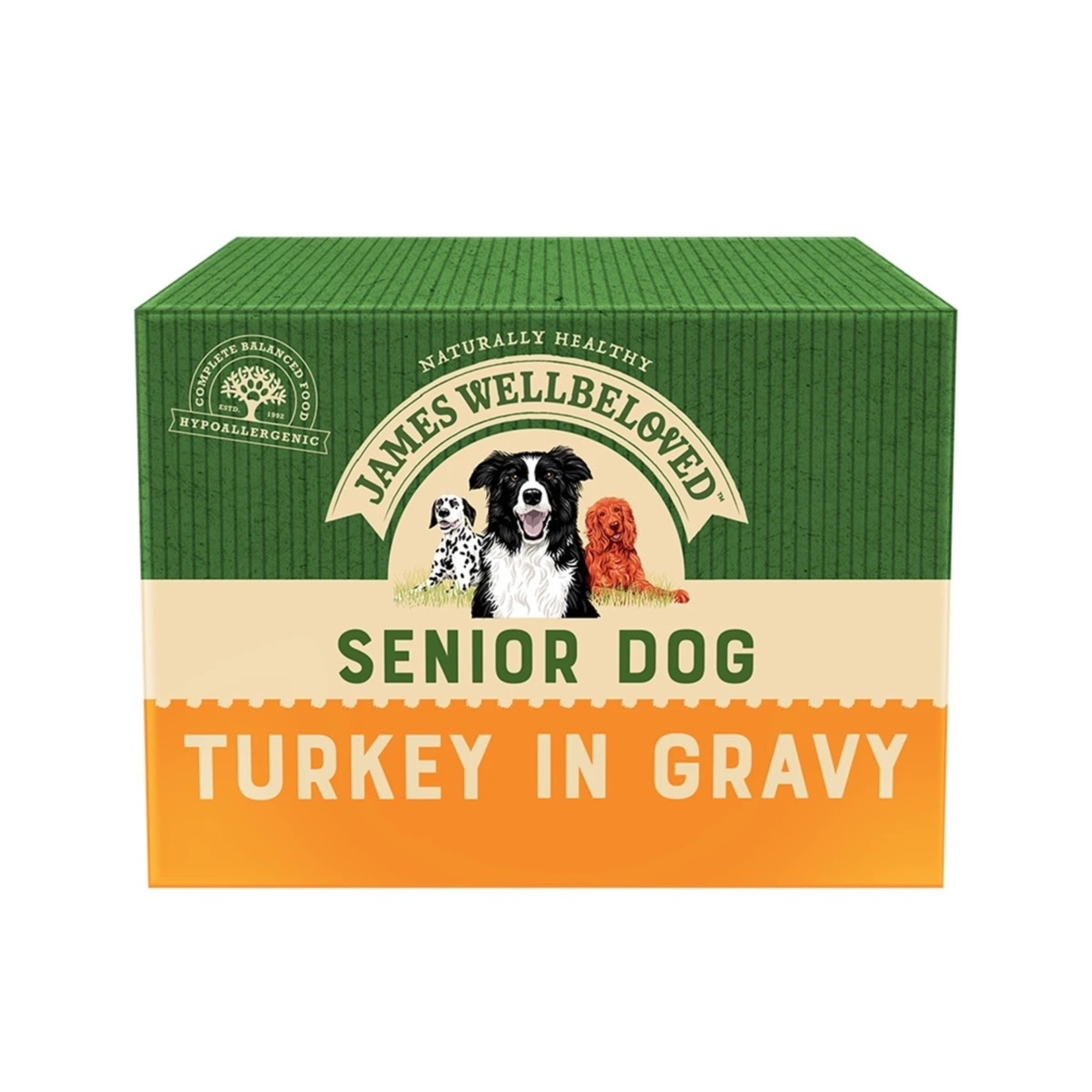 James Wellbeloved Senior Dog Wet Food Pouch Turkey 150g, Box of 10