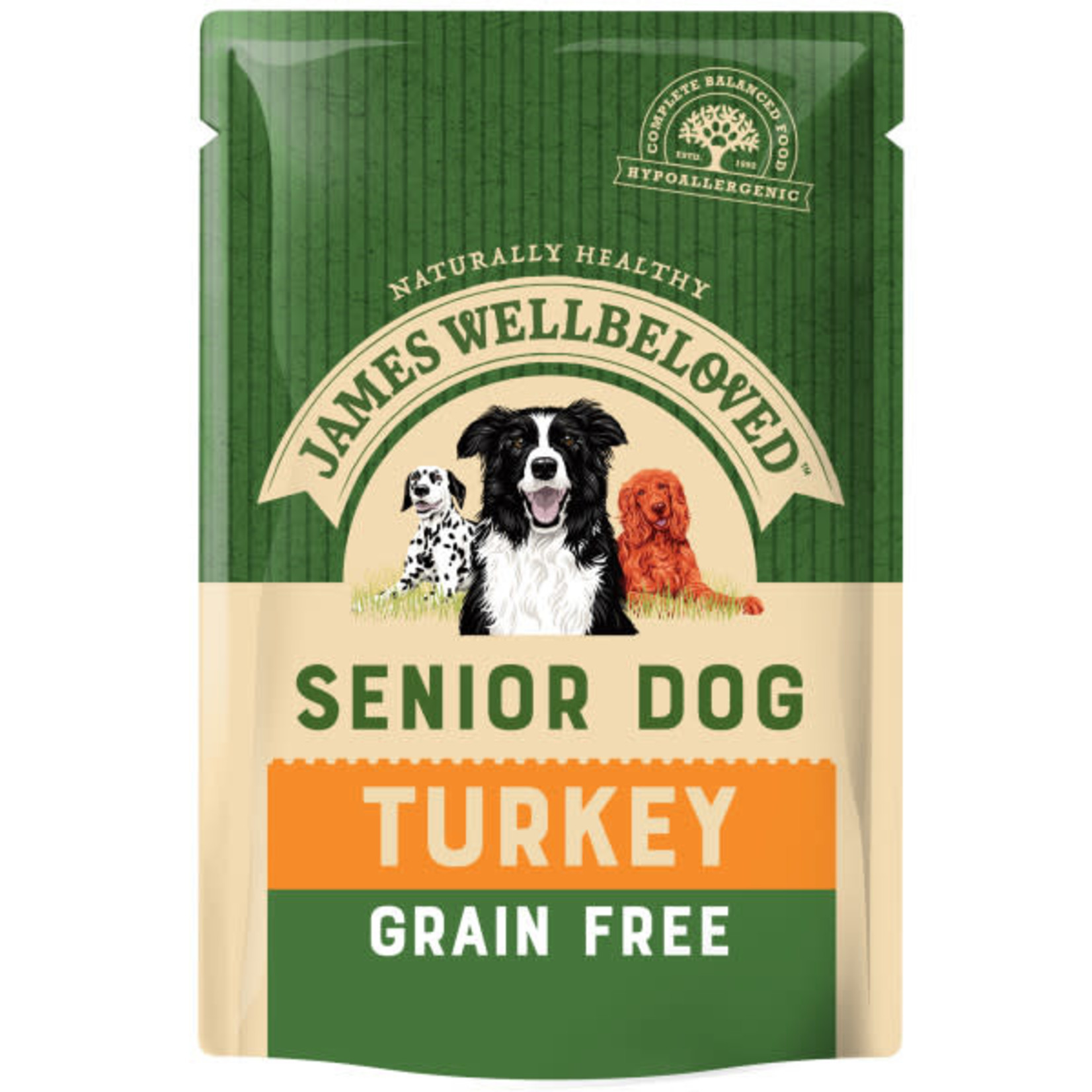 James Wellbeloved Grain Free Senior Dog Wet Food Pouch, Turkey, 100g