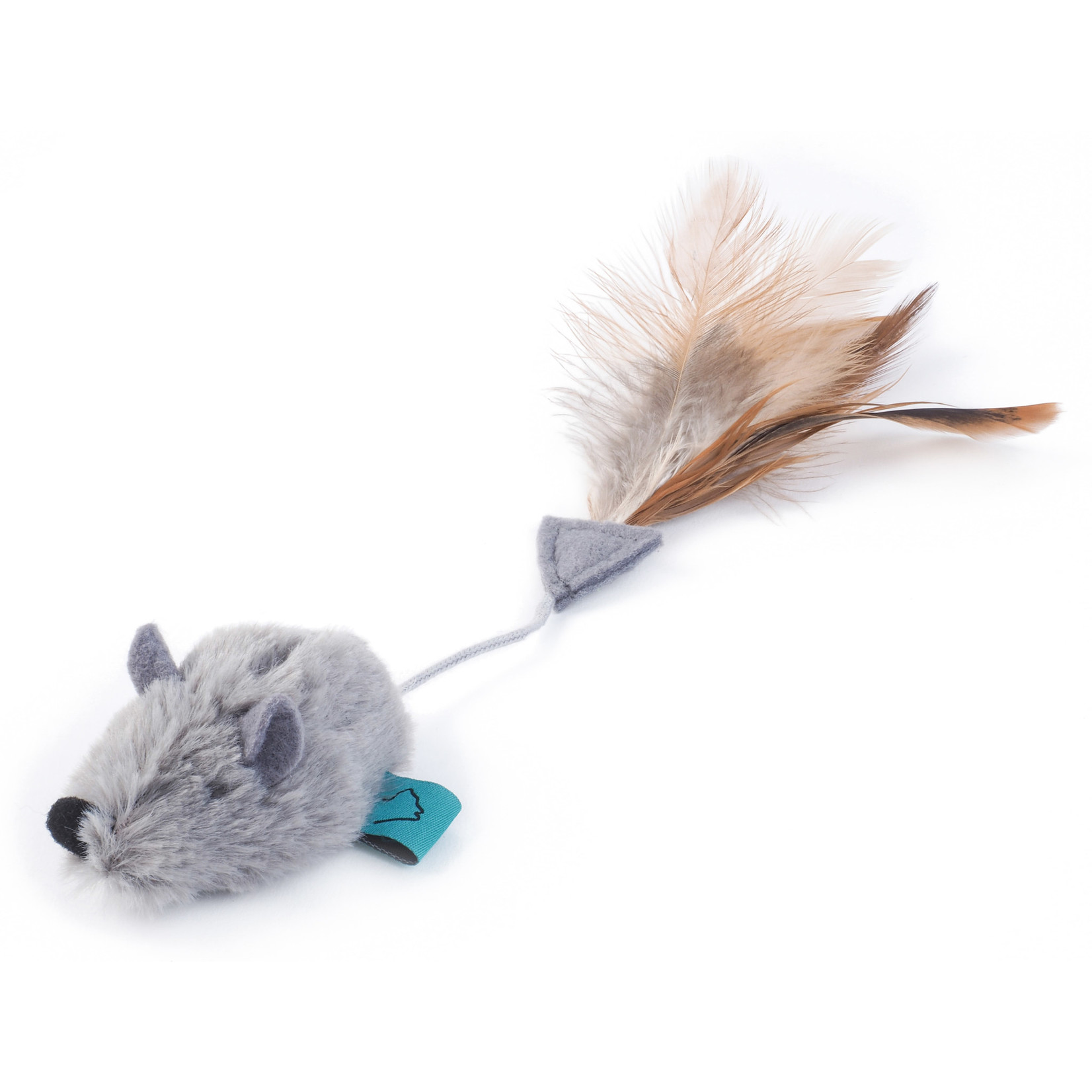 Zöon Nip-it Catnip Grey Mouse & Feather Cat Toy