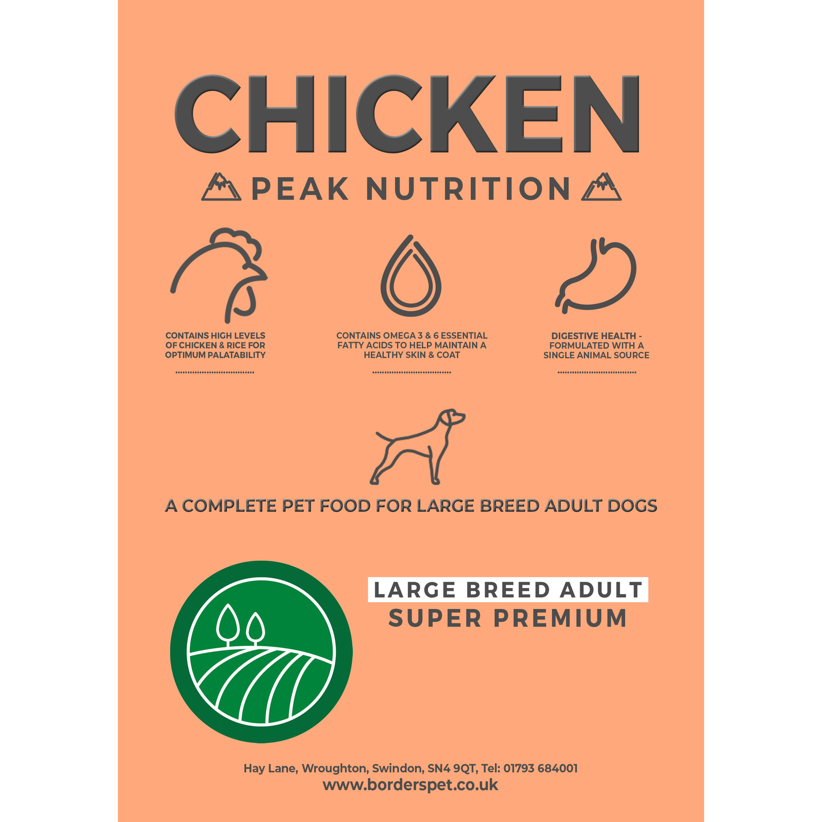 Borders Super Premium Adult Large Breed Dog Dry Food Chicken & Rice