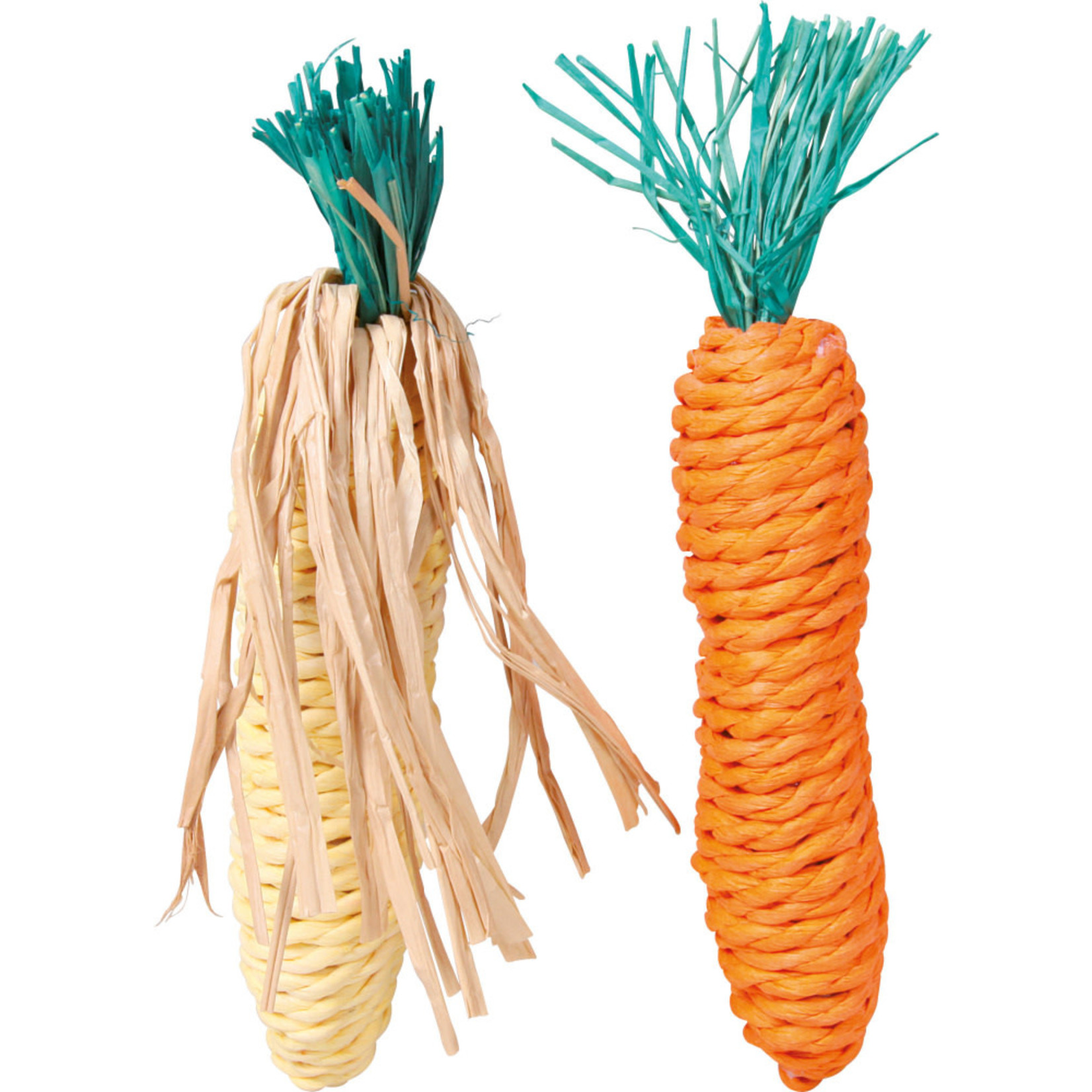 Trixie Sisal Carrot and Corn Small Animal Toy, 15cm