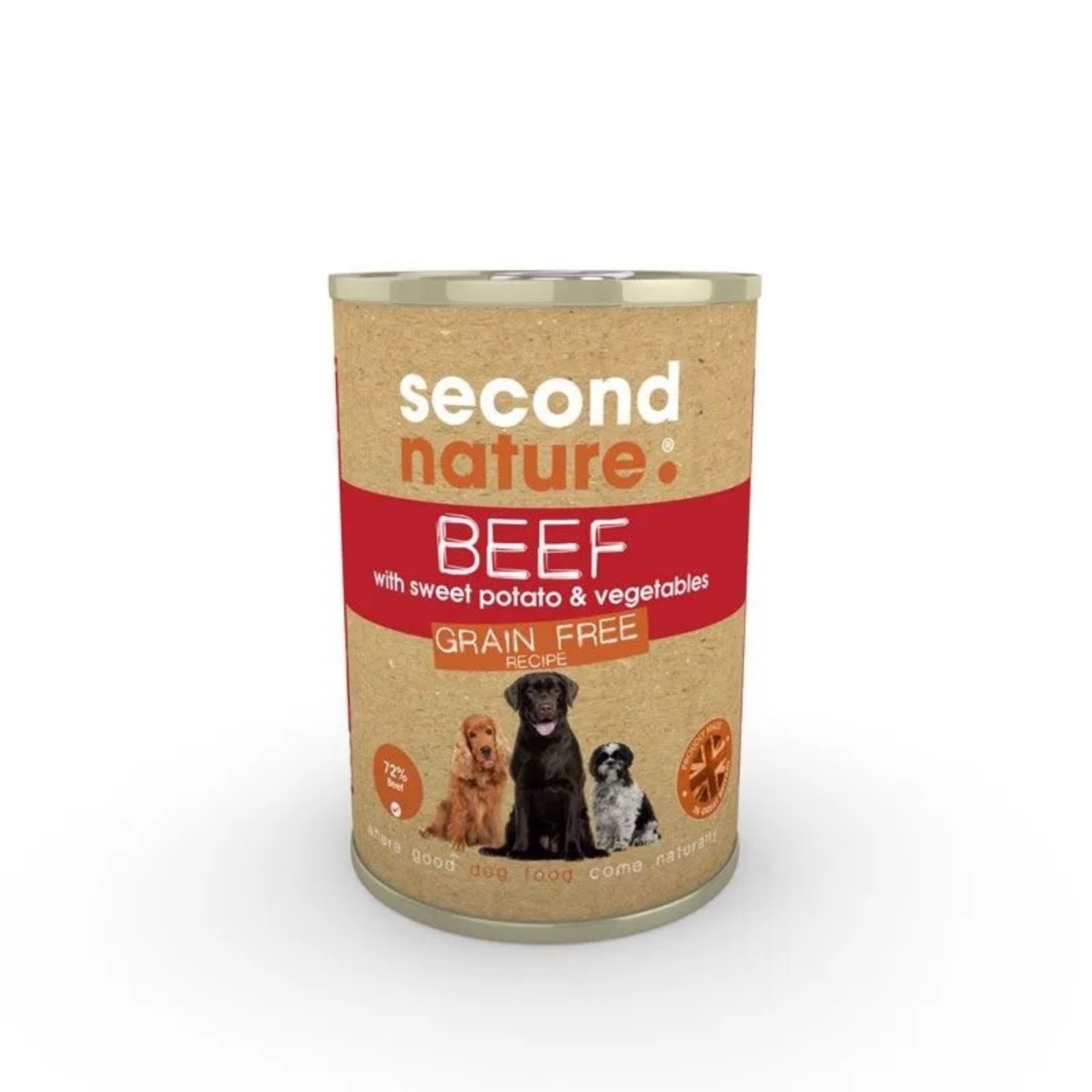 Second Nature Dog Wet Food Can Beef & Sweet Potato, 395g